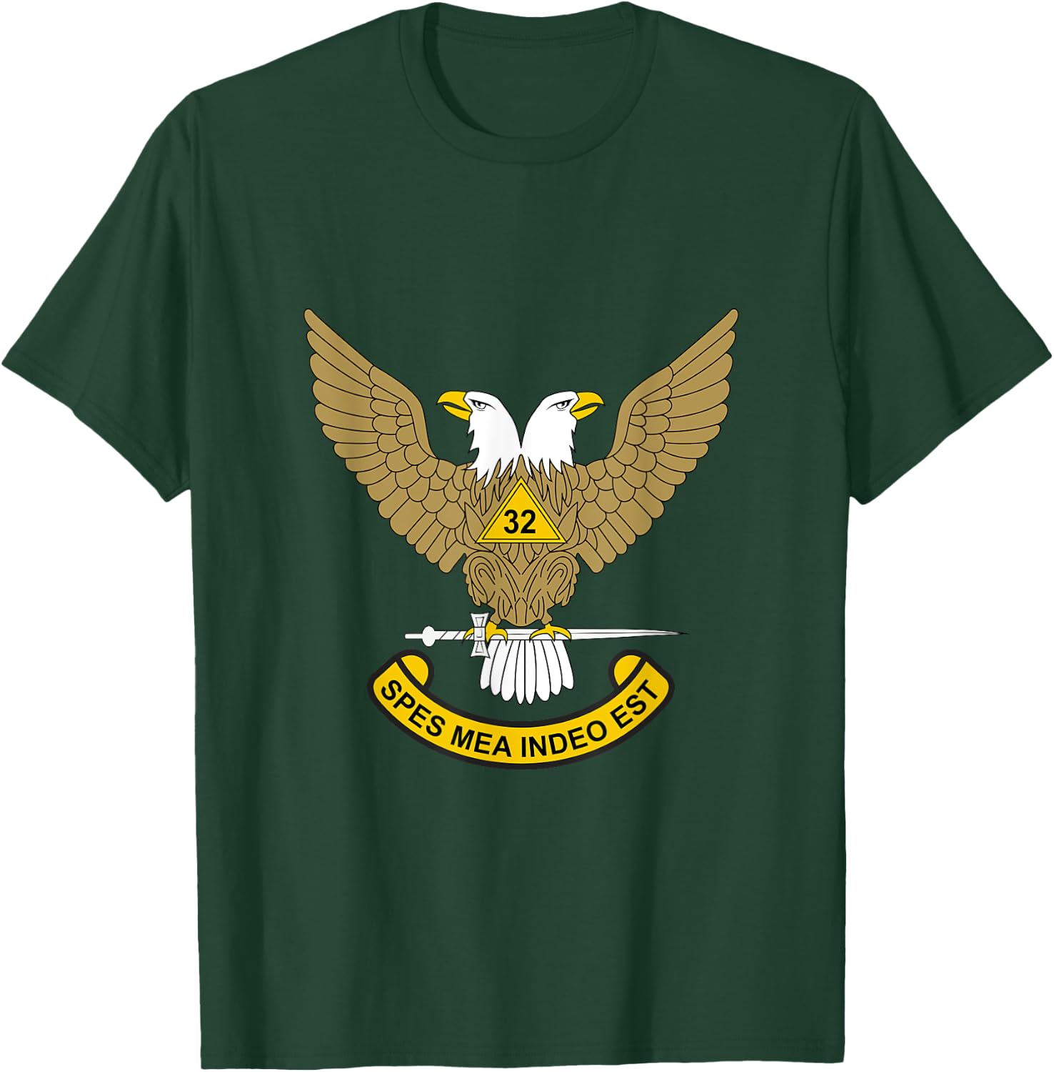32nd Degree Mason 32 Masonic Scottish Rite AASR Wings Up T-Shirt - T-Shirt | Forest