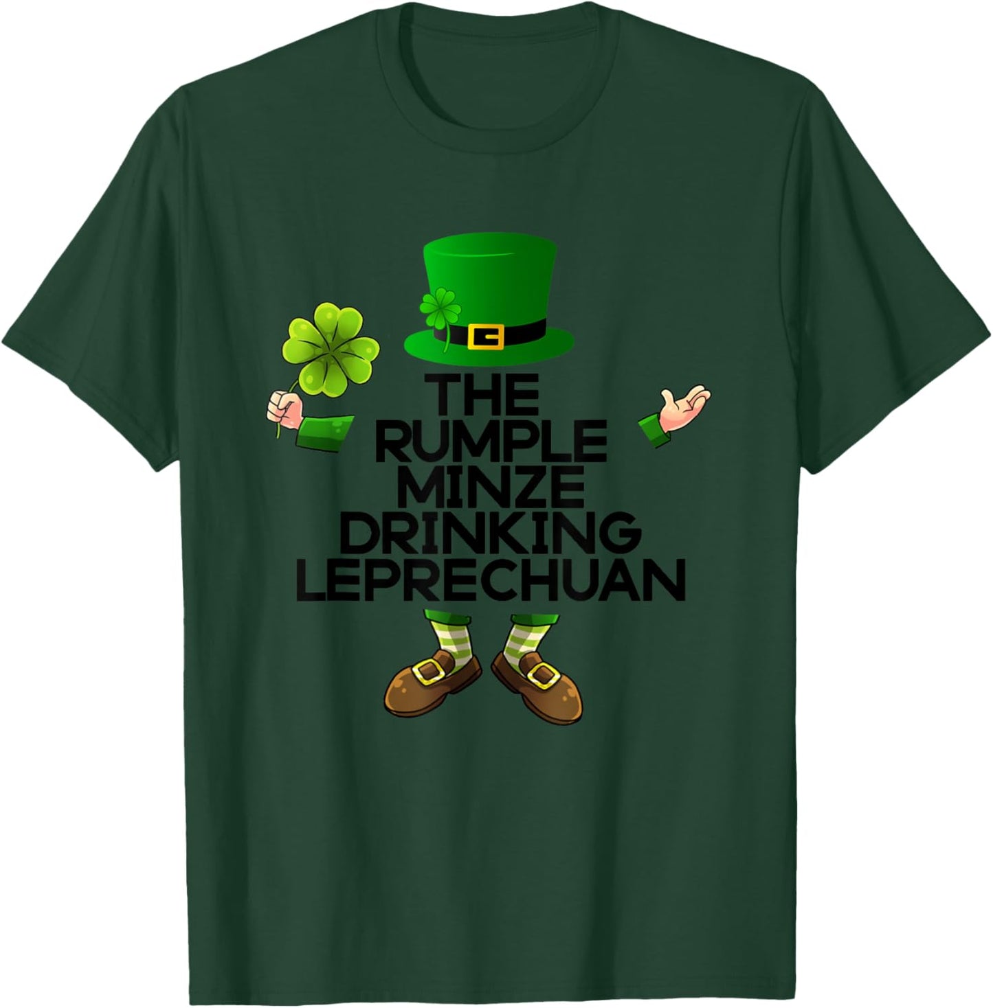 The Rumple Minze Drinking Leprechuan Irish St Patricks Green T-Shirt - T-Shirt | Forest