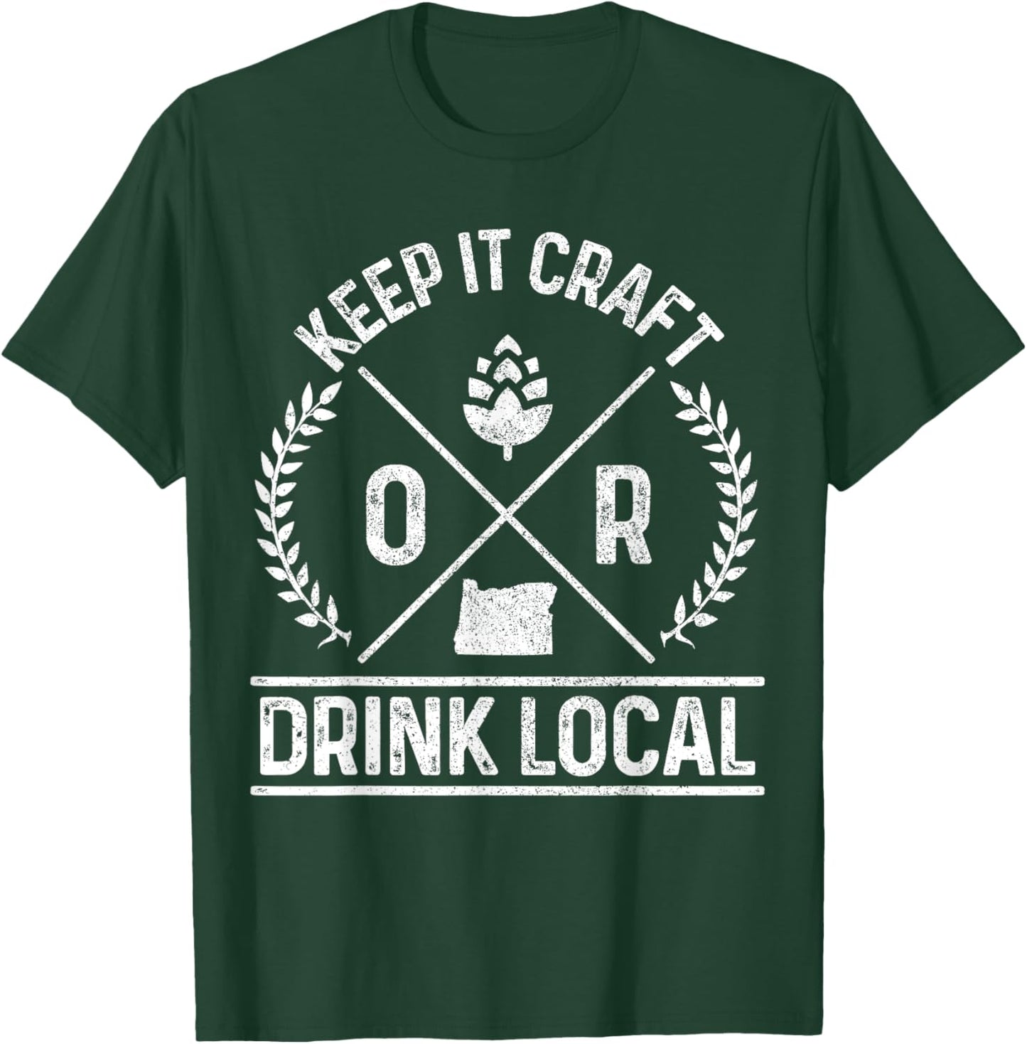 Oregon Drink Local OR Brewery Brewmaster Craft Beer Brewer T-Shirt - T-Shirt | Forest