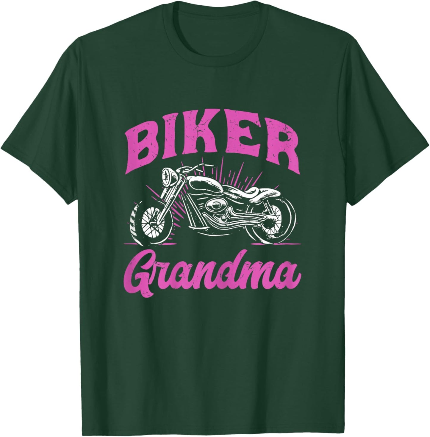 Motorcyclist Mothers Day Motorcycle Biker Grandma T-Shirt - T-Shirt | Forest