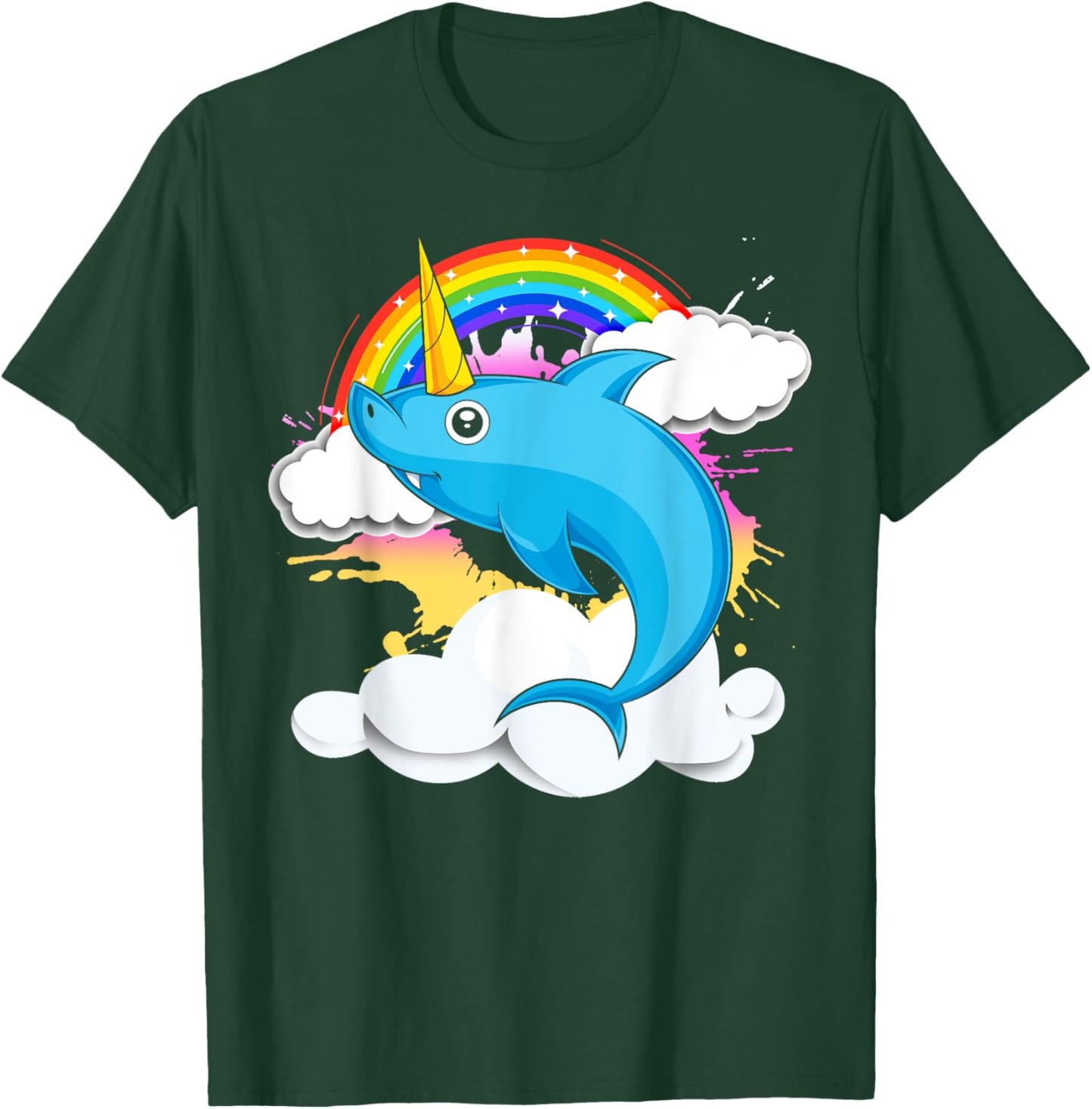 Sea Animal Rainbow Sharkicorn Fantasy Creature Unicorn Shark T-Shirt - T-Shirt | Forest