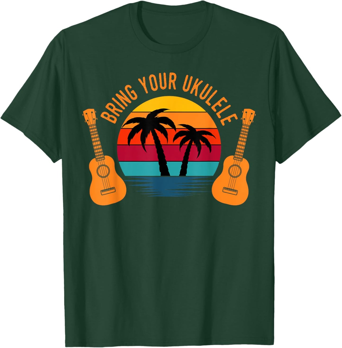 Bring Your Ukulele Retro Vintage Hawaiian T-Shirt - T-Shirt | Forest
