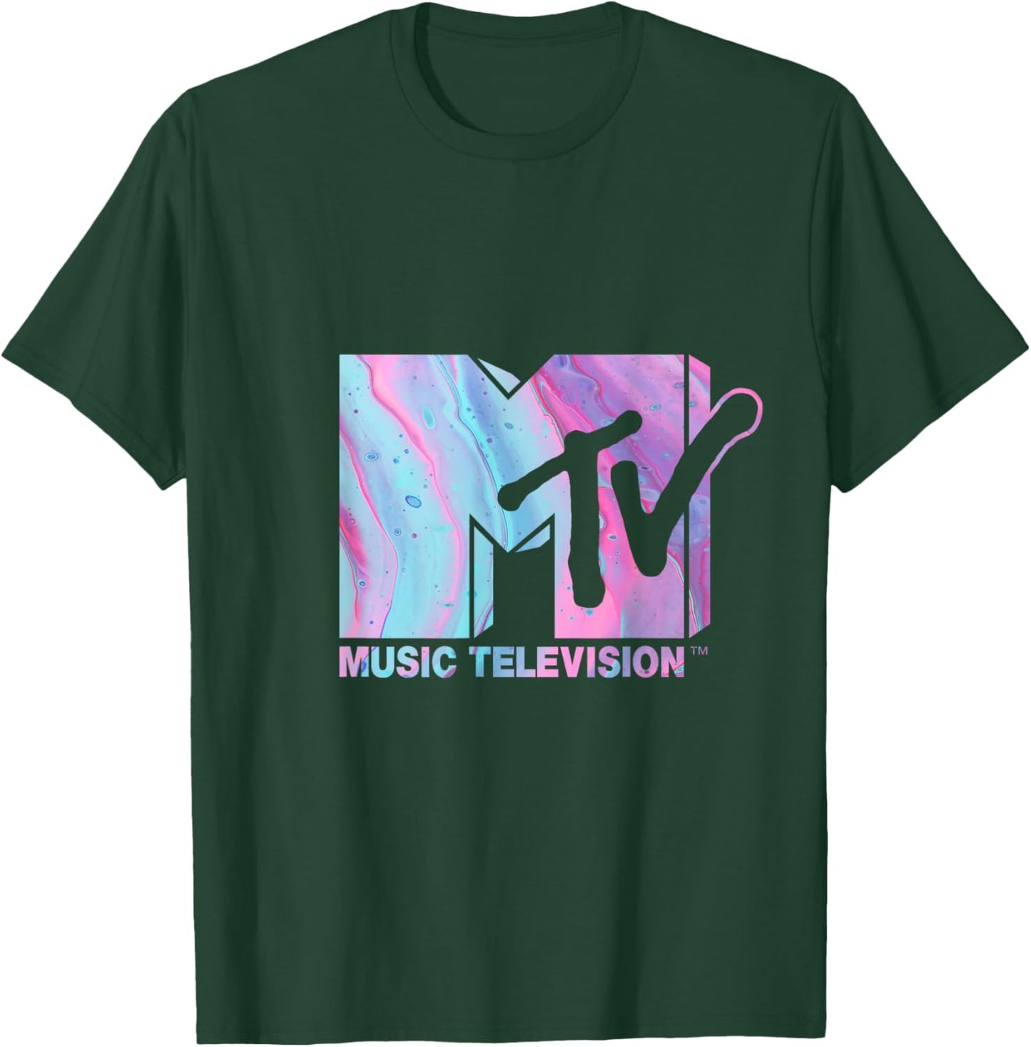 Mademark x MTV - MTV Logo Pink Blue Fluid T-Shirt - T-Shirt | Forest