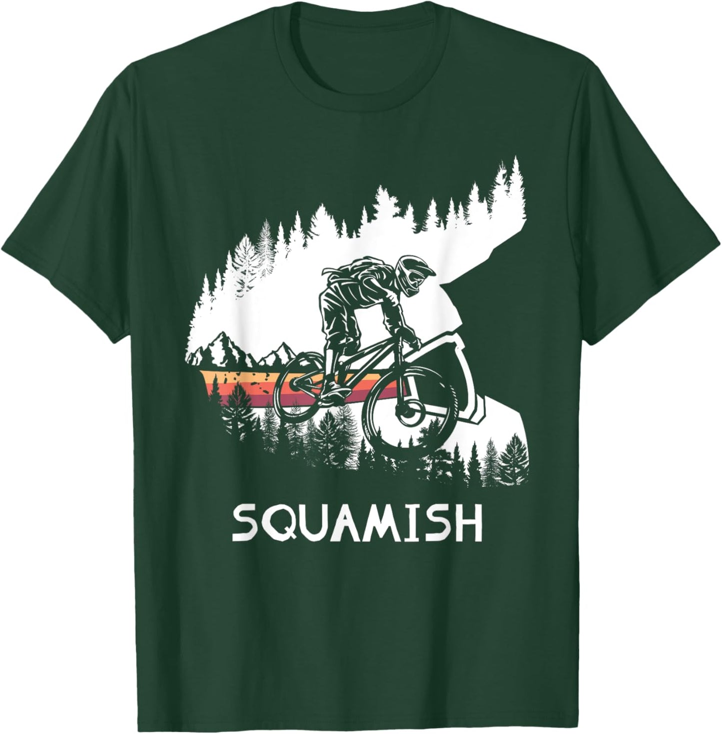 Squamish MTB Downhill Trail Biker British Columbia T-Shirt - T-Shirt | Forest