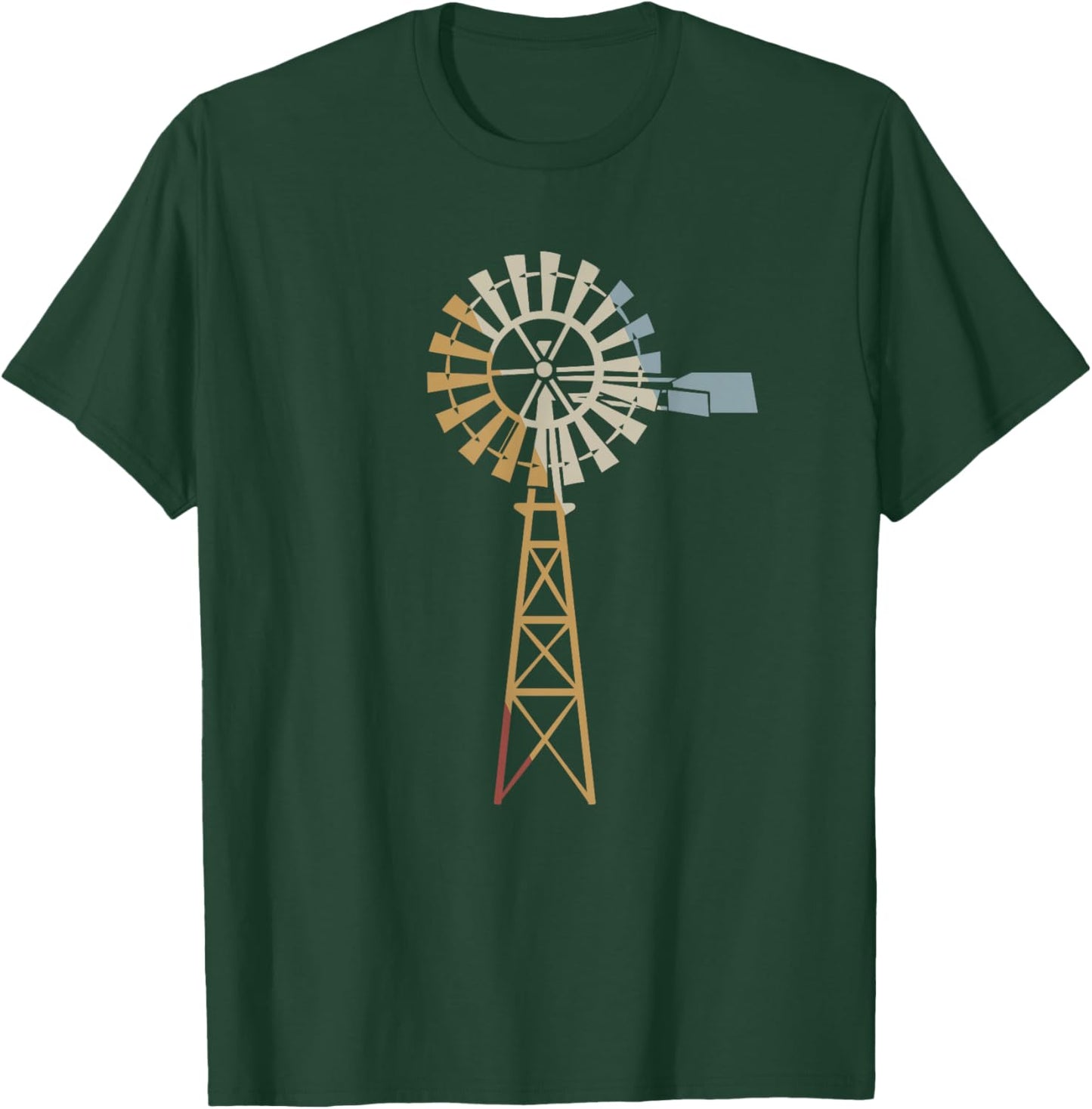 Windmill Retro Style Vintage T-Shirt - T-Shirt | Forest