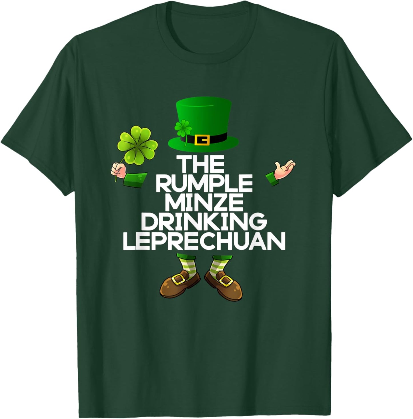 The Rumple Minze Drinking Leprechuan Irish St Patricks Green T-Shirt - T-Shirt | Forest