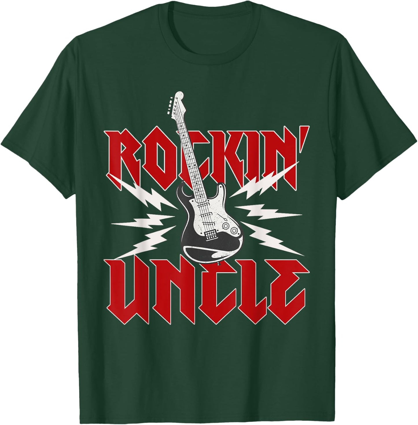 Uncle Rockin One Birthday Family Matching Rock Guitar T-Shirt - T-Shirt | Forest