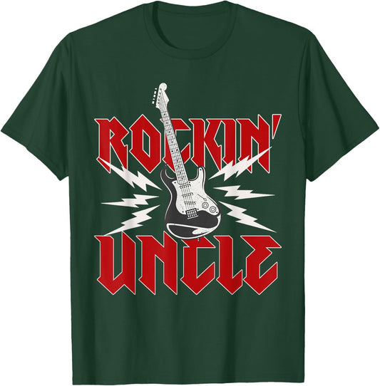 Uncle Rockin One Birthday Family Matching Rock Guitar T-Shirt - T-Shirt | Forest