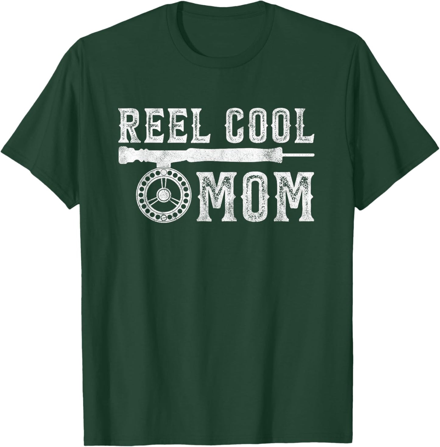 Reel Cool Fly Fishing Mom - Funny Mother Fisherman Joke T-Shirt - T-Shirt | Forest