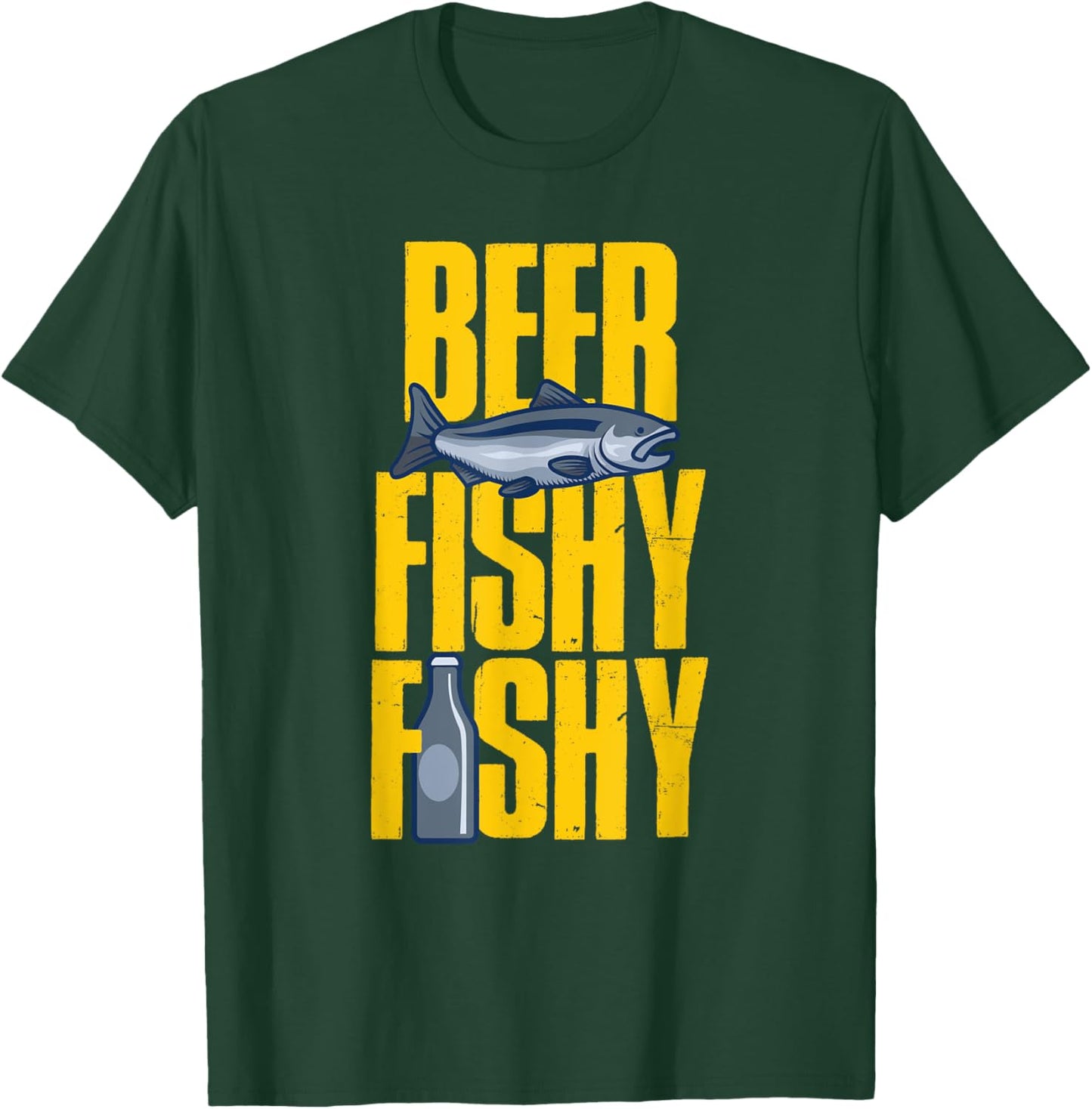 Beer Fishy Fishy Design For Fishing Lovers T-Shirt - T-Shirt | Forest