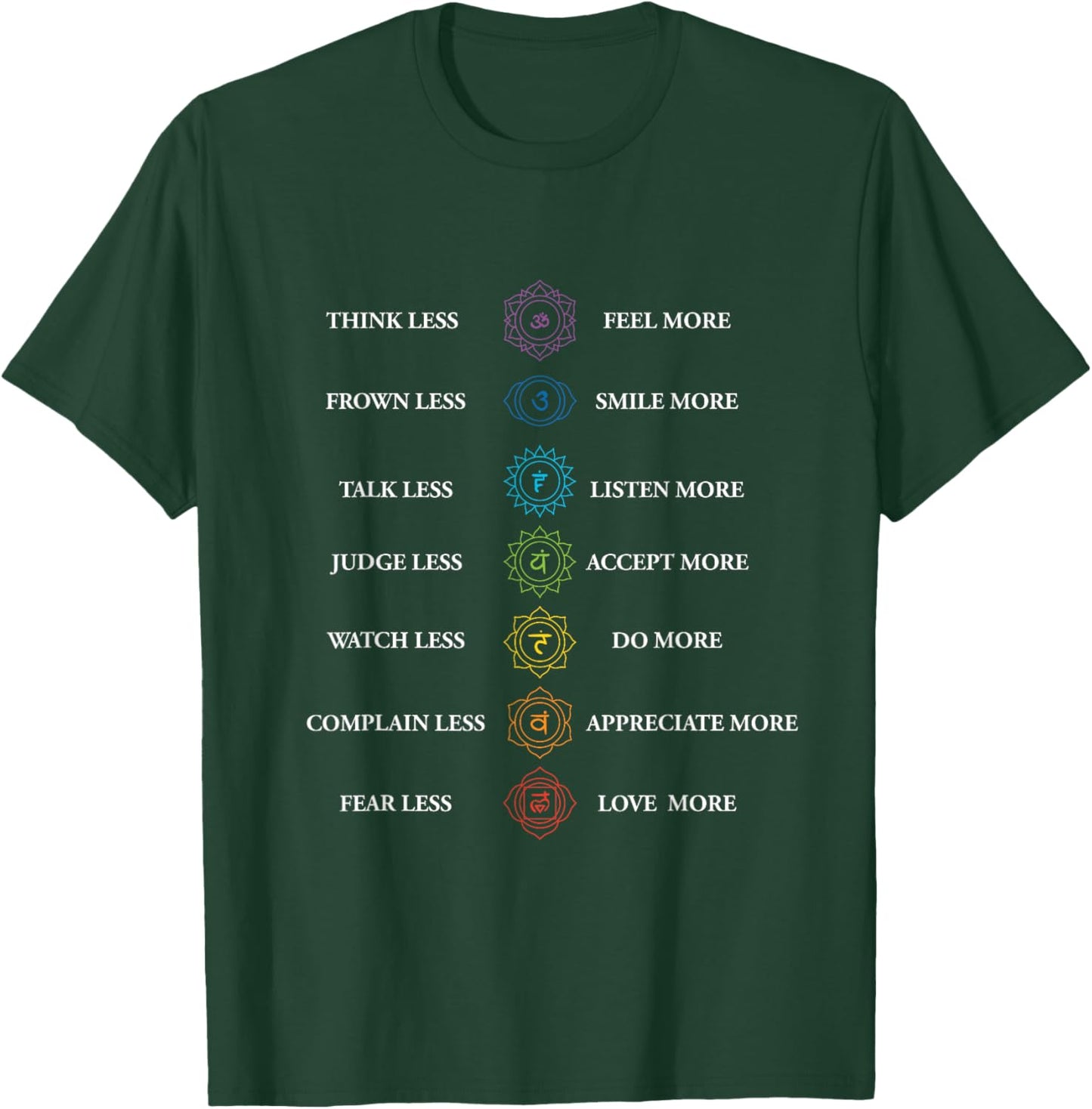 Chakra Yoga Meditation Spiritual Thinking Feel Love Zen T-Shirt - T-Shirt | Forest