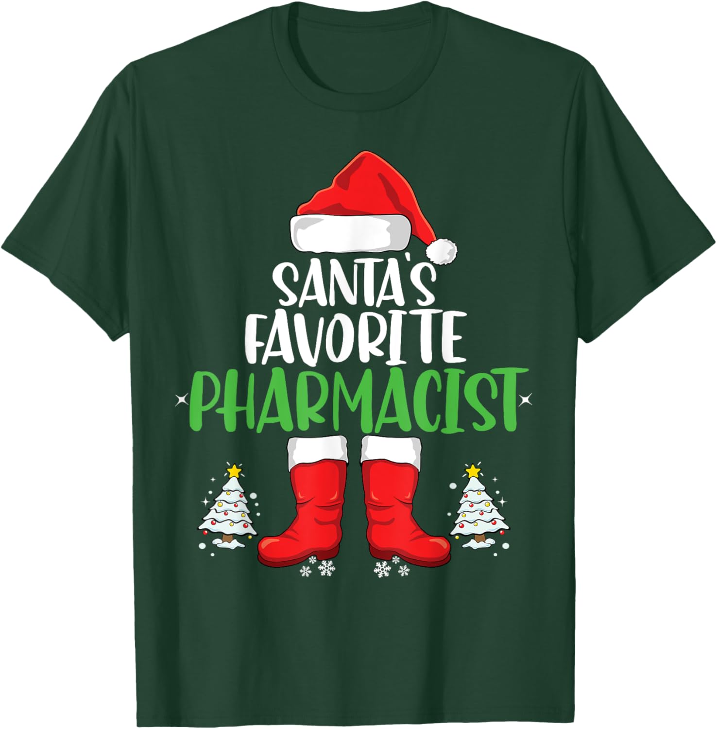 Santa's Favorite Pharmacist Family Matching Christmas Party T-Shirt - T-Shirt | Forest