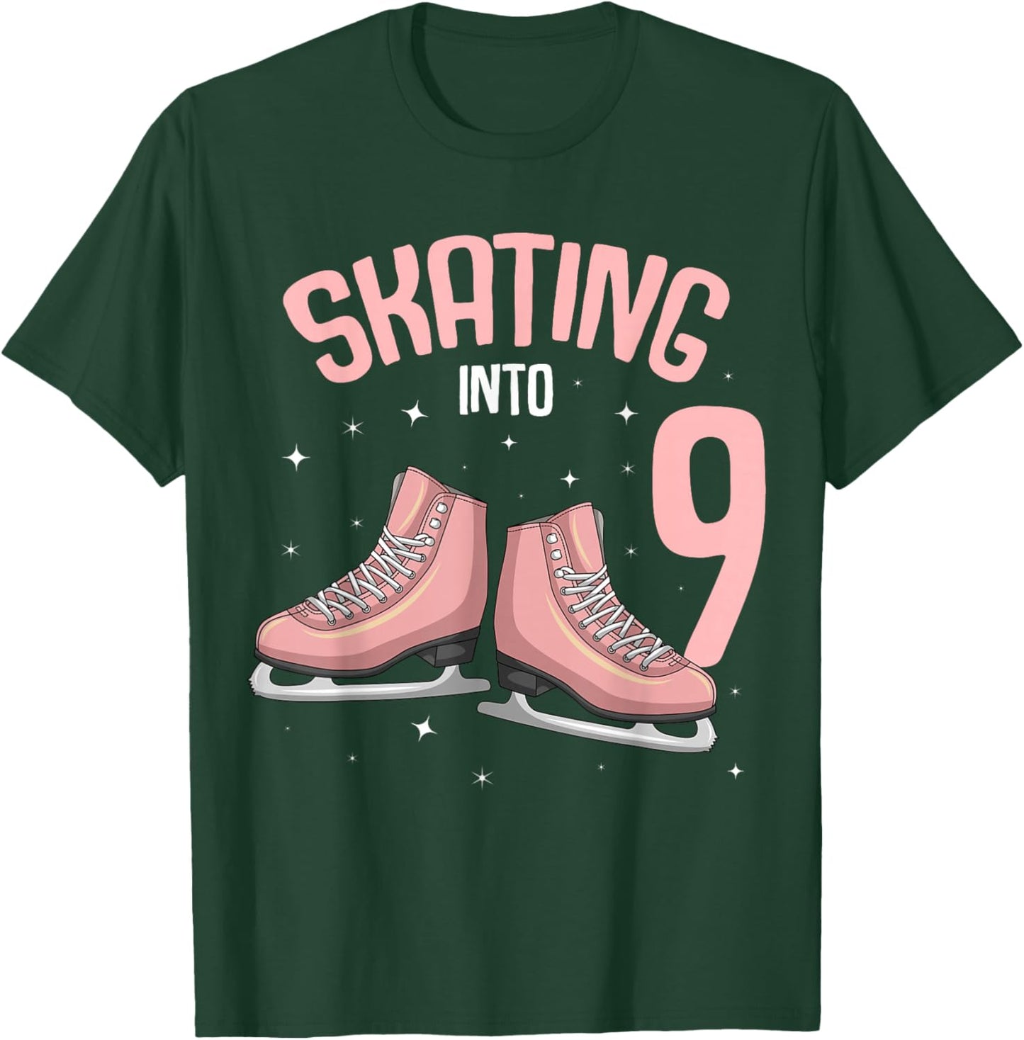 Ice Skating 9th Birthday Girl 9 Years T-Shirt - T-Shirt | Forest