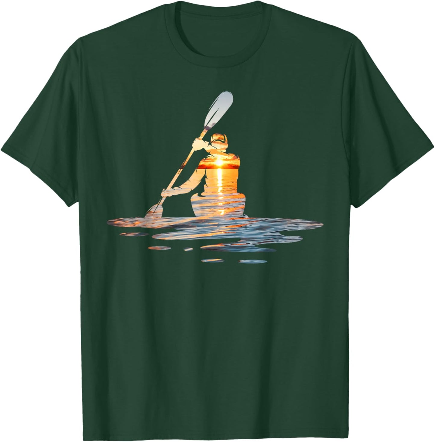 Kayaking Silhouette Kayak Kayaker T-Shirt - T-Shirt | Forest