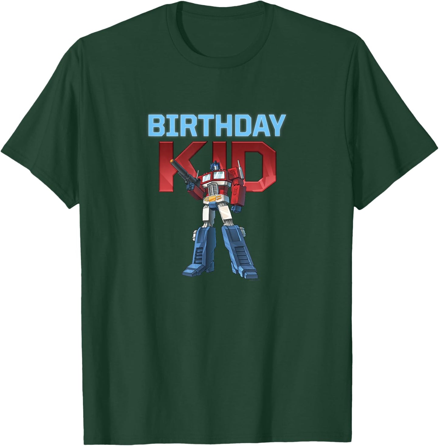 Transformers Birthday Kid Optimus Prime Battle Mood T-Shirt - T-Shirt | Forest