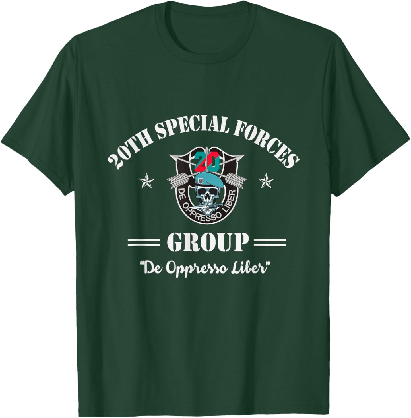Proud 20th Special Forces Group Veteran 20th SFG 4th of July Women Men T-Shirt - T-Shirt | Forest