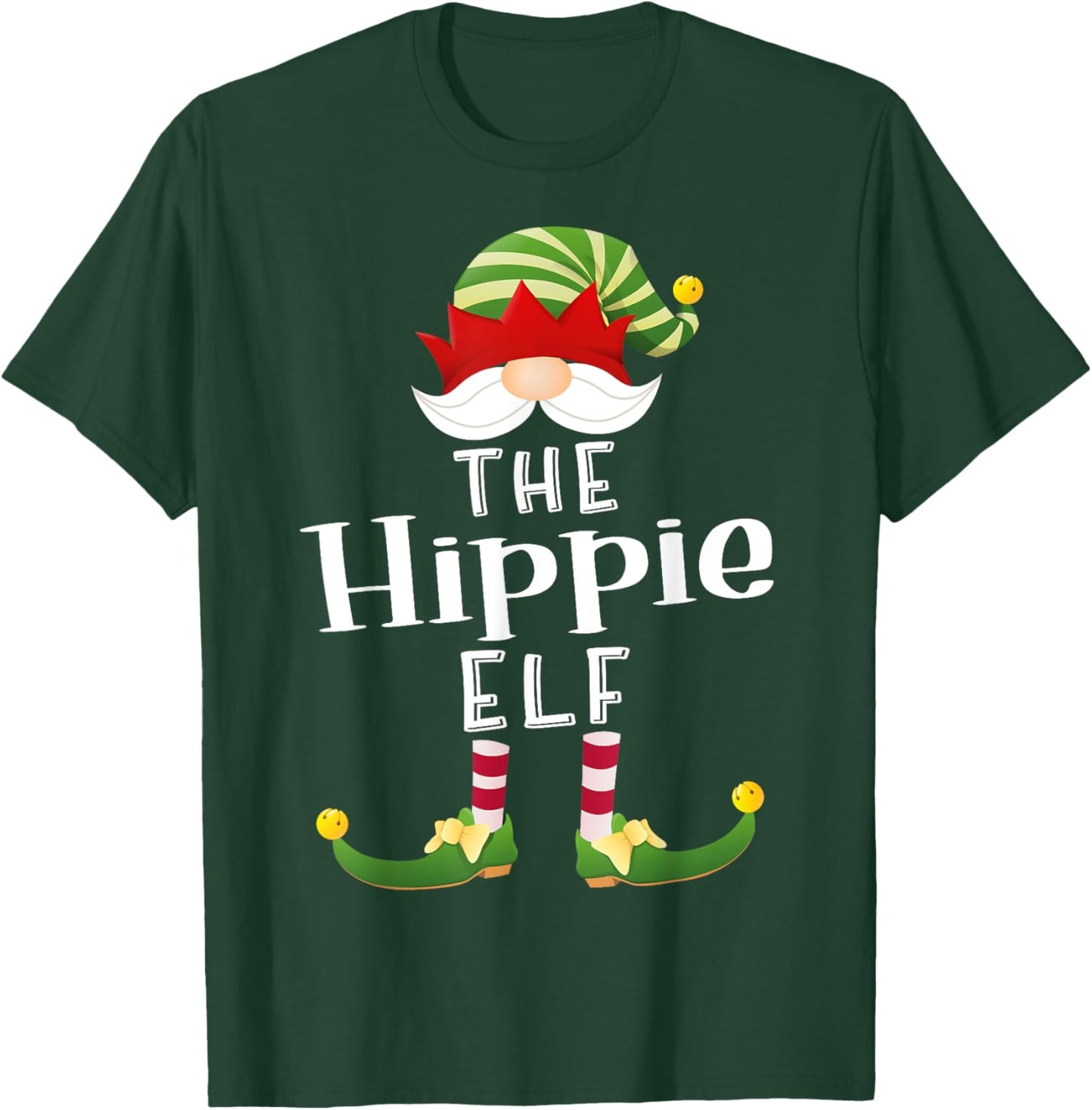 Hippie Elf Group Christmas Funny Pajama Party T-Shirt - T-Shirt | Forest