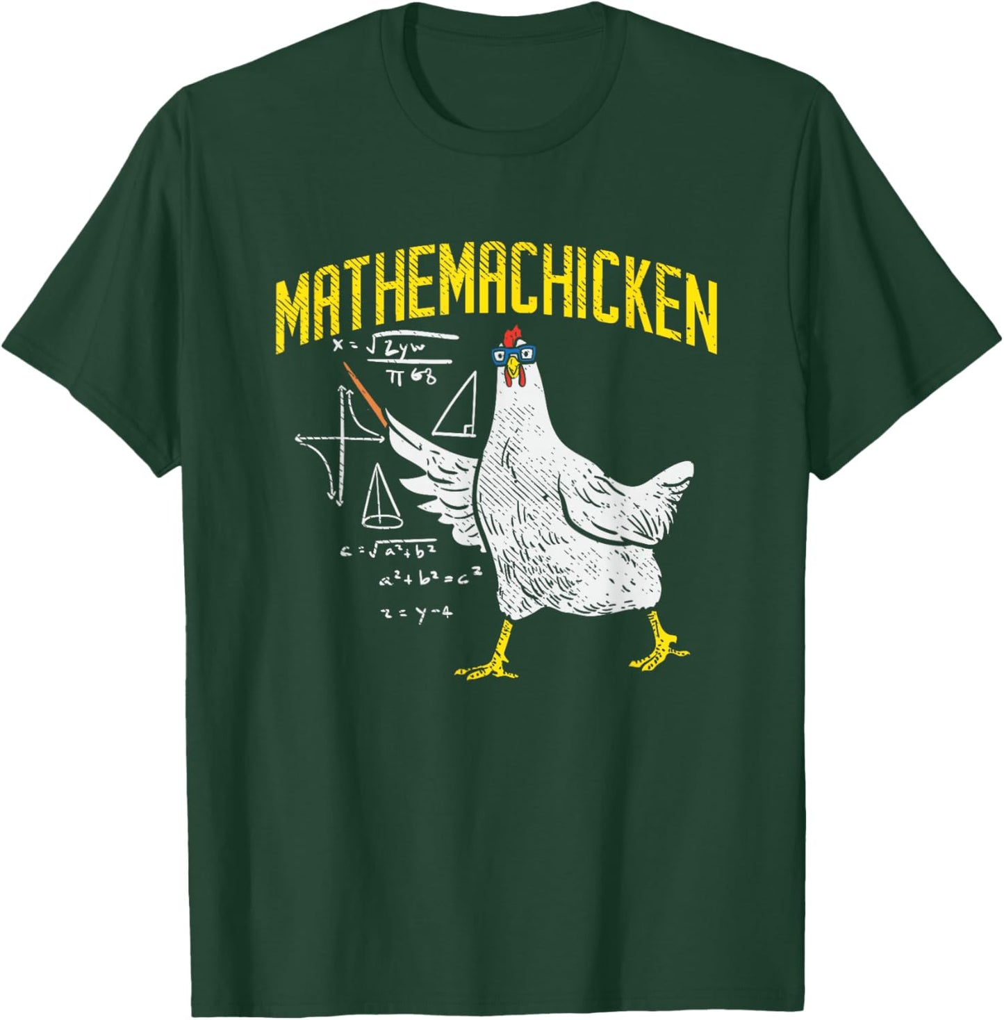 Mathemachicken Math Nerd Algebra Teacher Chicken Lover Hen T-Shirt - T-Shirt | Forest