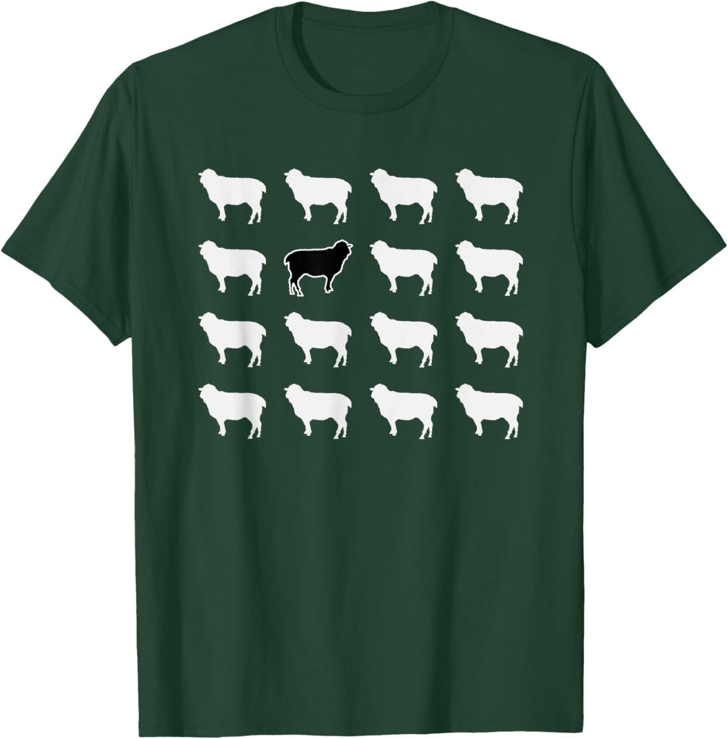 White and 1 Black Sheep, Funny, Jokes, Sarcastic Sayings T-Shirt - T-Shirt | Forest