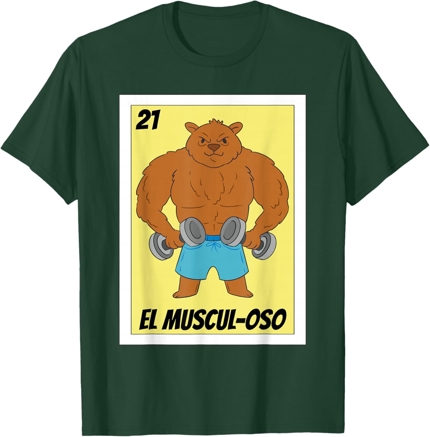 Funny Fitness Mexican Design - El Musculoso T-Shirt - T-Shirt | Forest