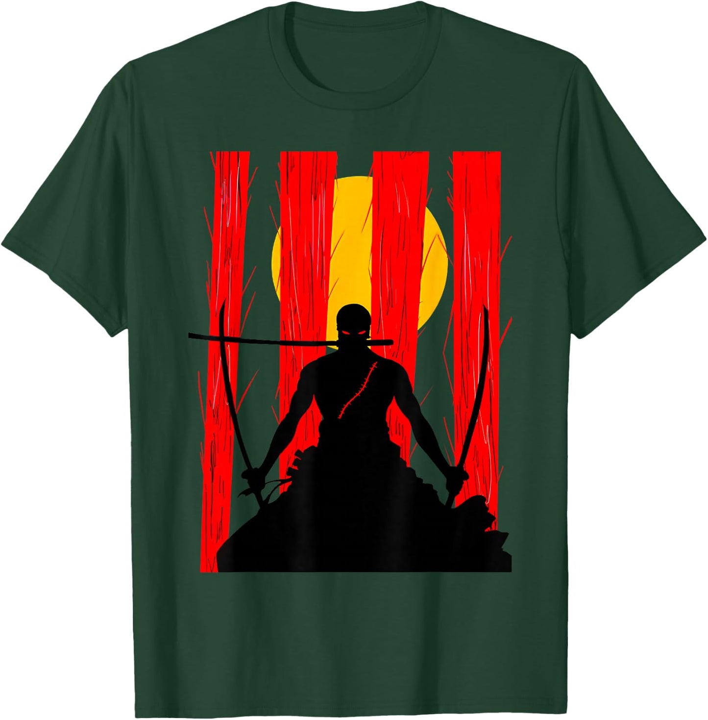Japanese Retro Art Zoro Anime Graphic T-Shirt - T-Shirt | Forest