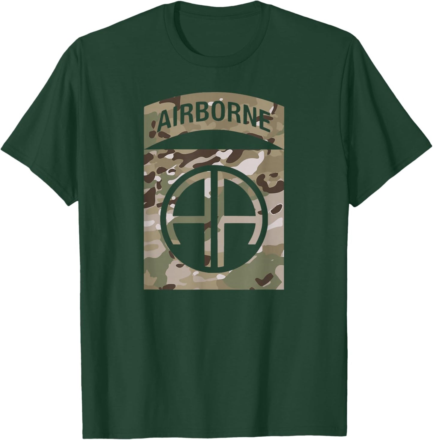 Camo 82nd Airborne Division - OCP ACU Multicam Camouflage T-Shirt - T-Shirt | Forest