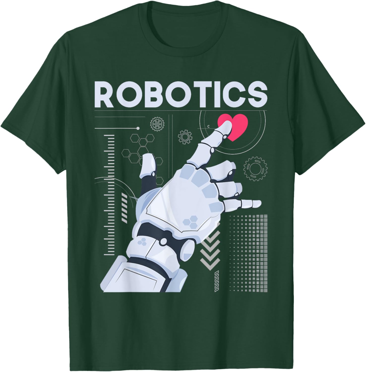 Robotics - Science Robot Builder Engineer Engineering Cyborg T-Shirt - T-Shirt | Forest