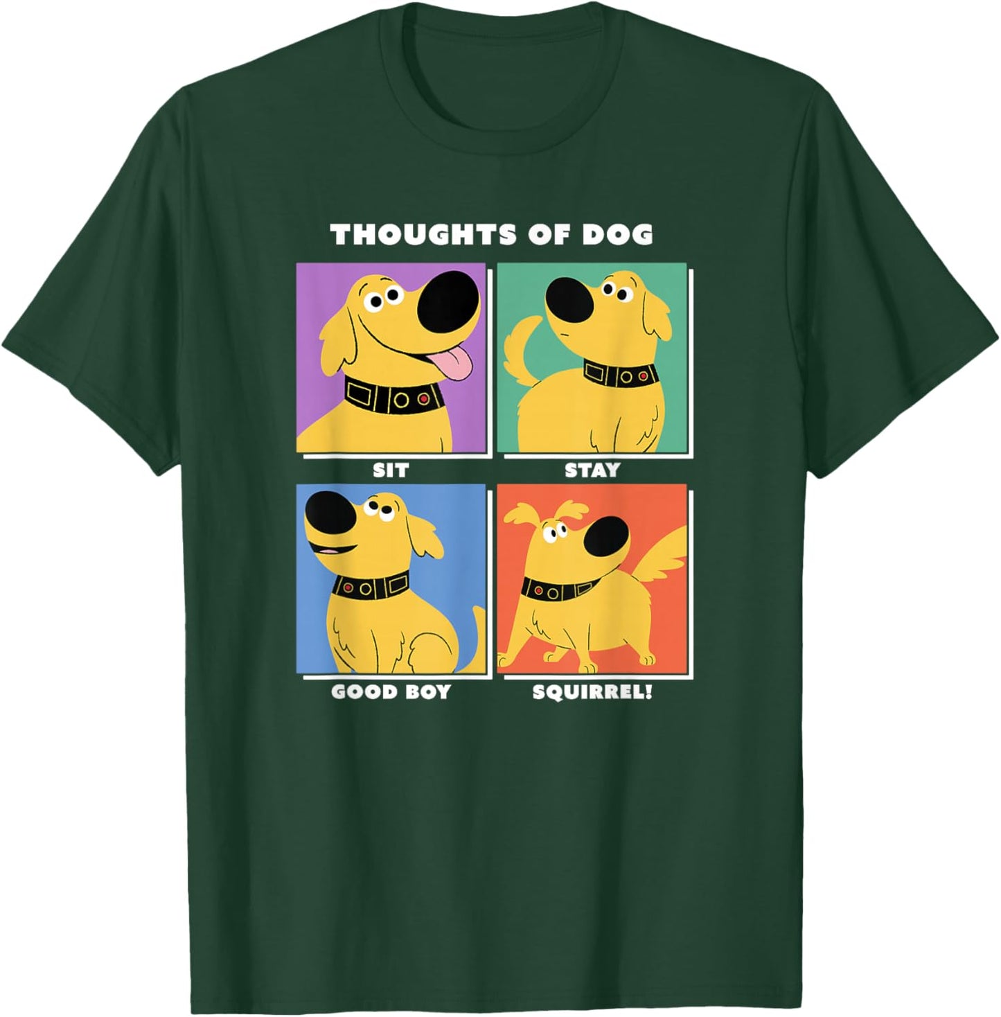 Disney Pixar Up Dug Thoughts of Dog Expressions Box Up Small T-Shirt - T-Shirt | Forest