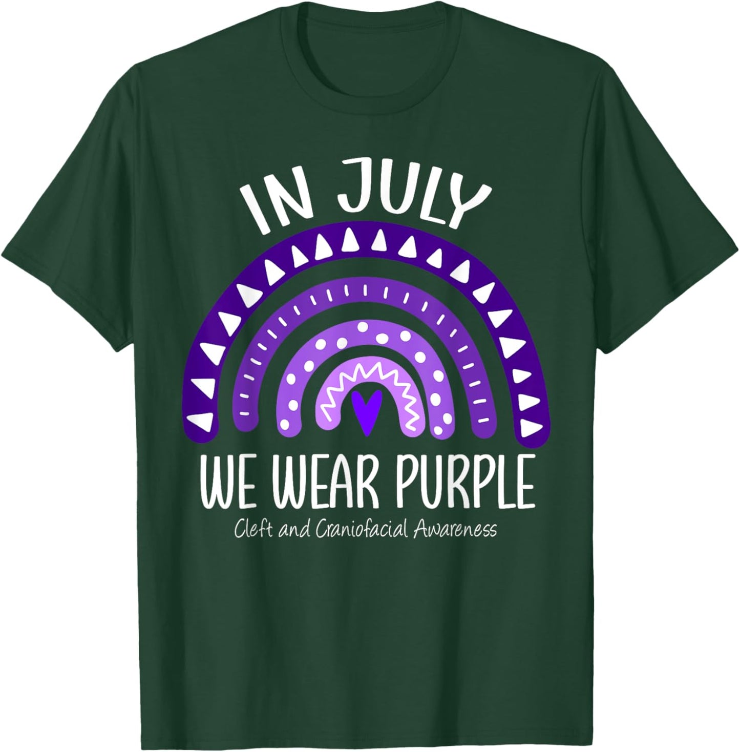 Rainbow July We Wear Purple Cleft and Craniofacial Awareness T-Shirt - T-Shirt | Forest