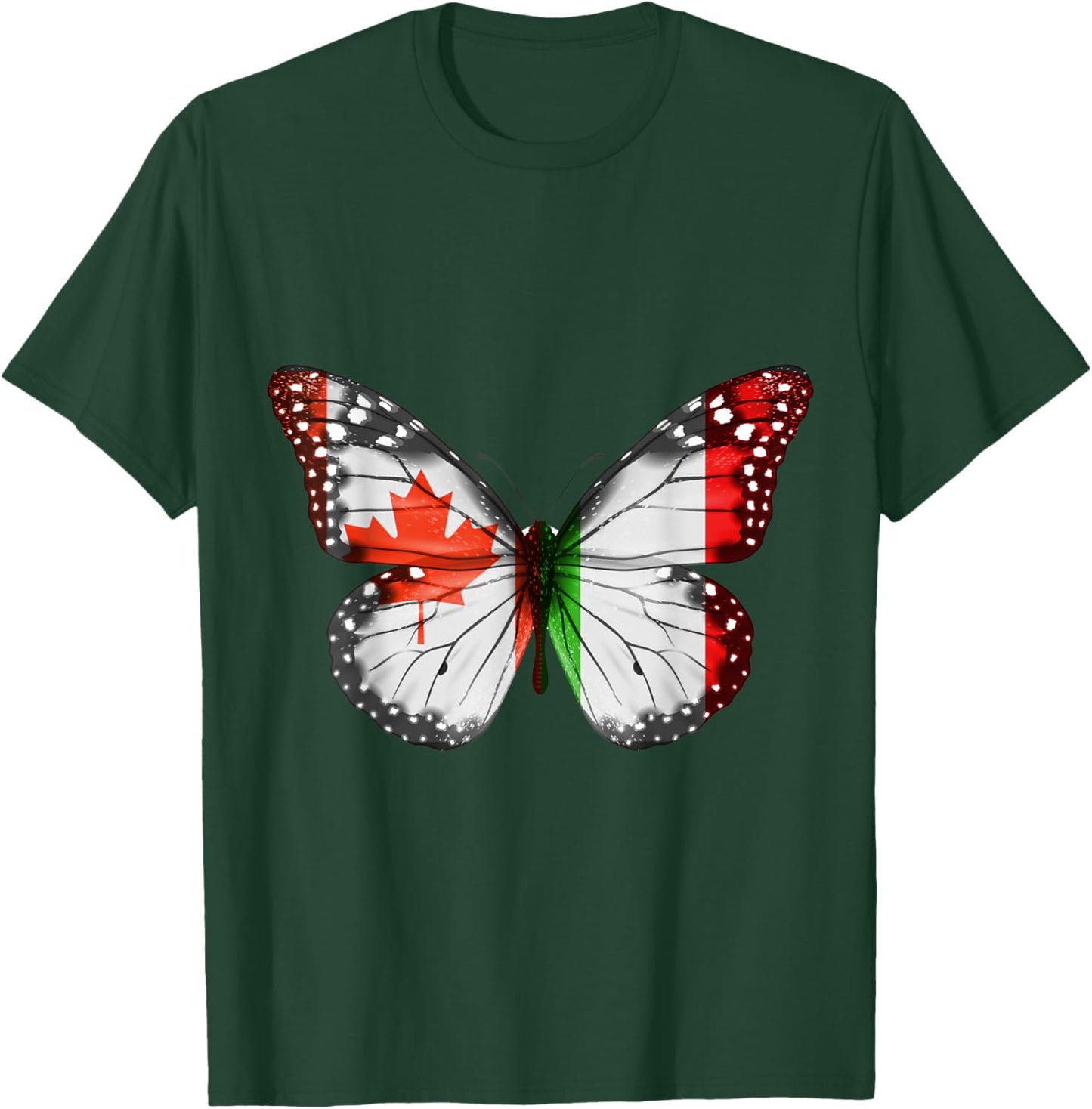 Canadian Italian Flag Butterfly T-Shirt - T-Shirt | Forest