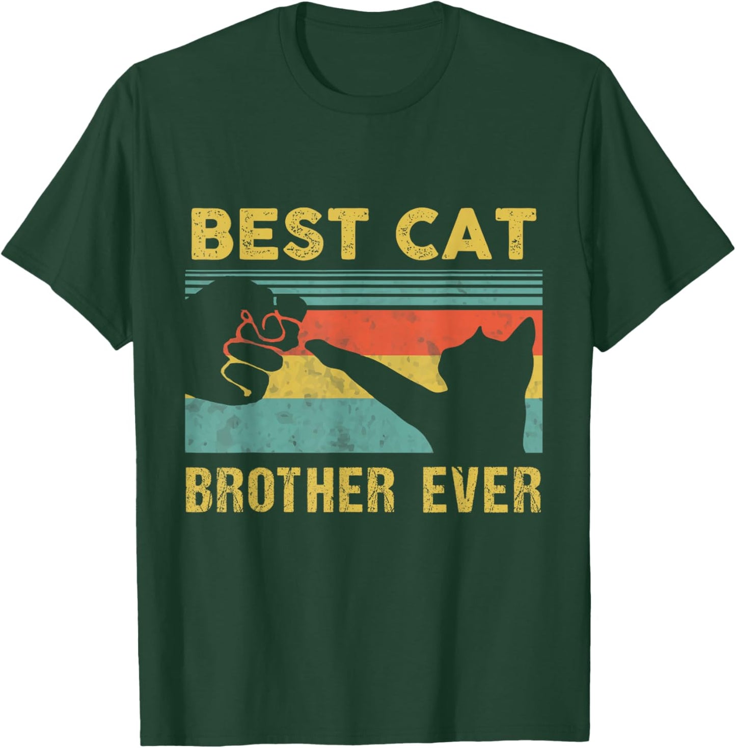 Best Cat Brother Ever Vintage Cats Happy Father's Day T-Shirt - T-Shirt | Forest