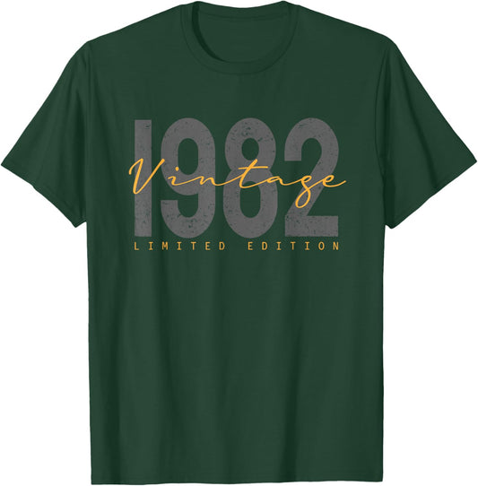 43 Years Old Vintage 1982 43rd Birthday Decoration Men Women T-Shirt - T-Shirt | Forest