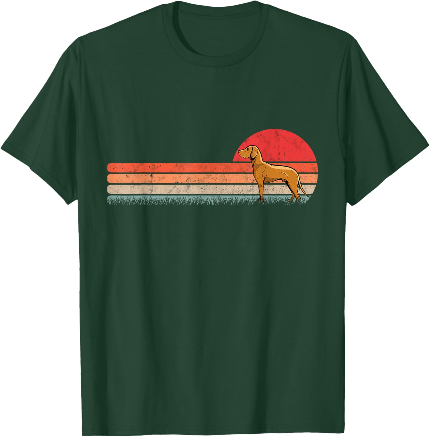 Magyar Vizsla Retro Wirehaired Pointer Vizsla T-Shirt - T-Shirt | Forest