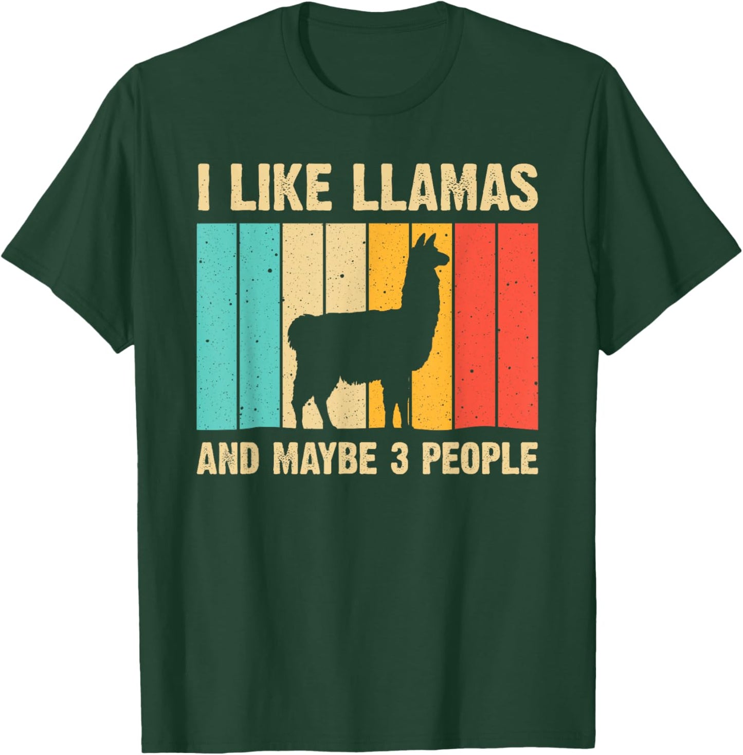 Funny Llama Design For Kids Men Women Alpaca Lover Farming T-Shirt - T-Shirt | Forest