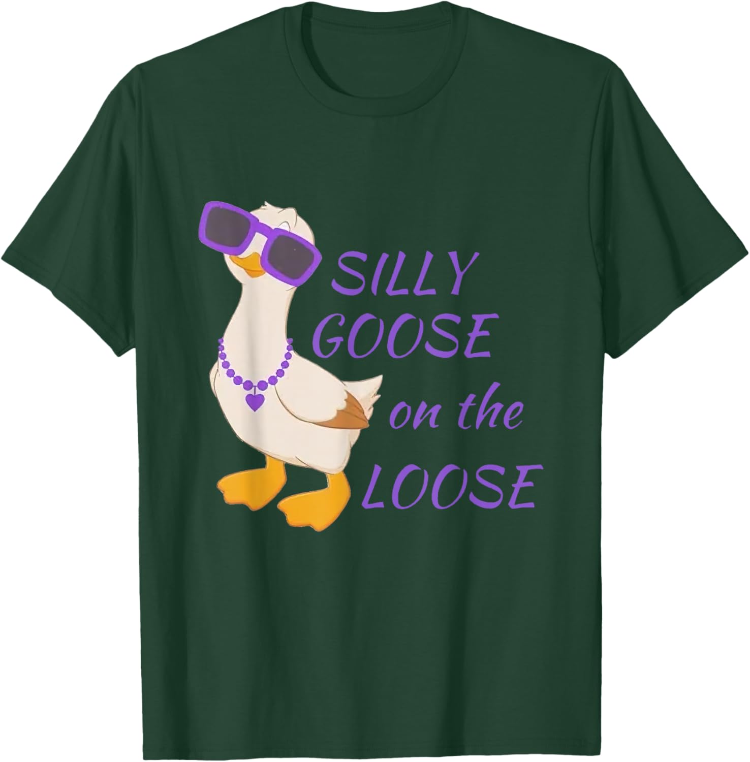 Silly Goose On The Loose Funny Boys Girls Kids Gift T-Shirt - T-Shirt | Forest