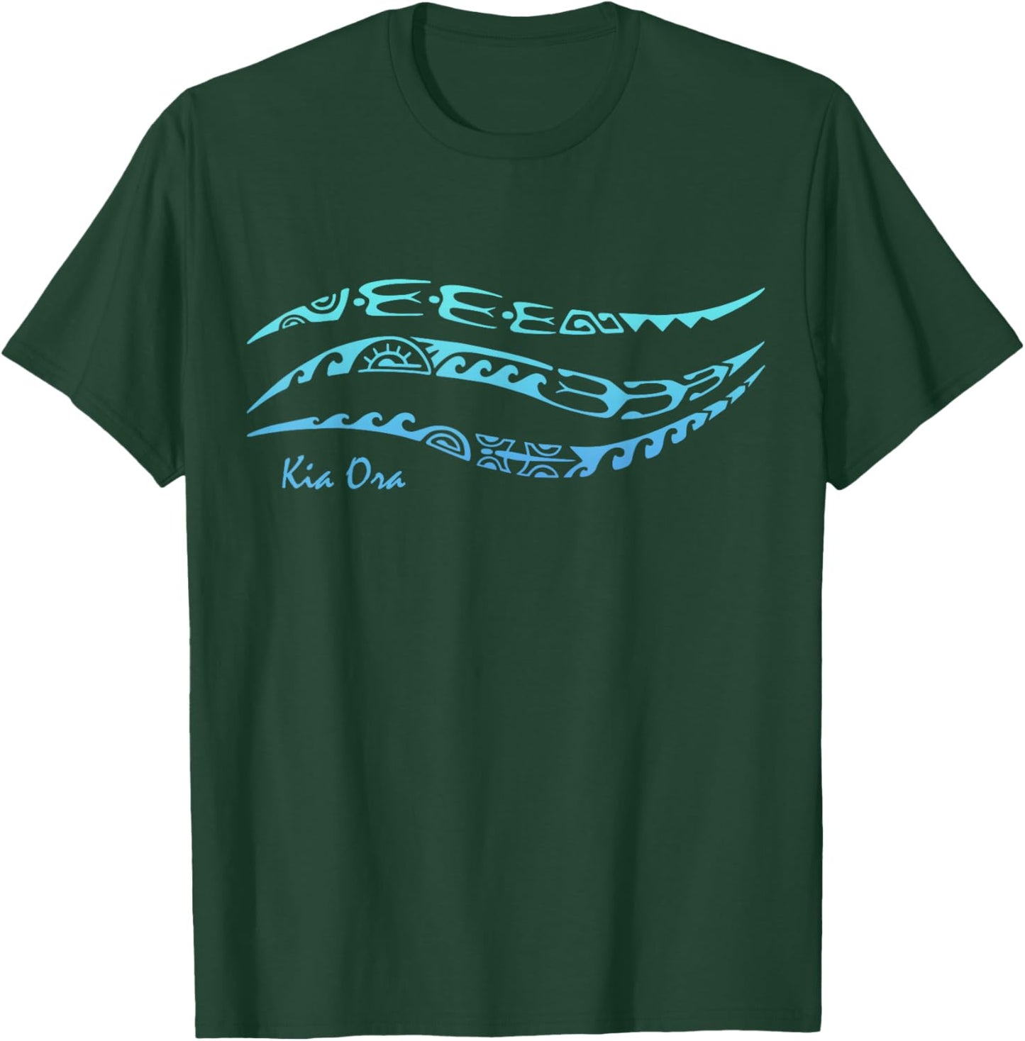 Symbol Pattern Waves Culture Maori Tribal New Zealand T-Shirt - T-Shirt | Forest