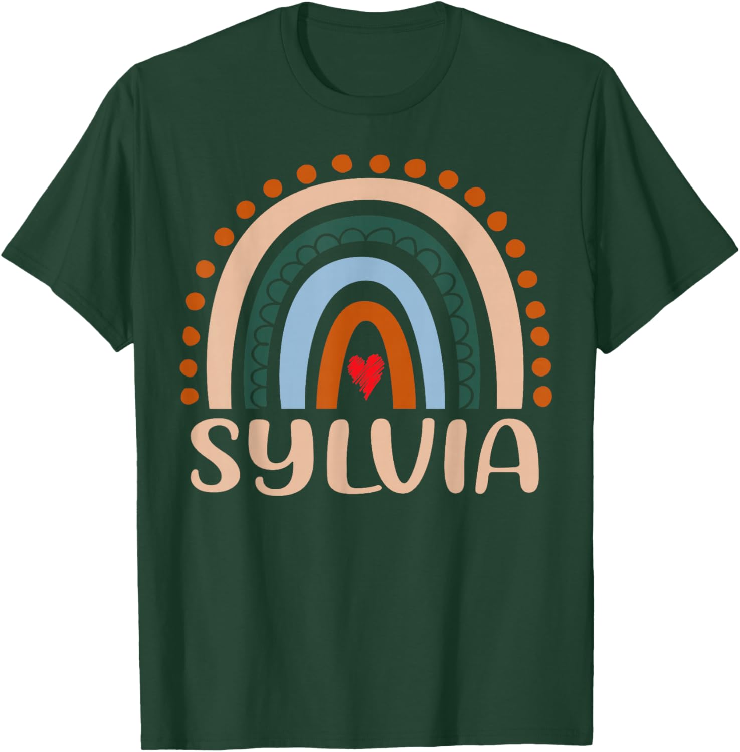 Sylvia Name Personalized Funny Women Rainbow Sylvia T-Shirt - T-Shirt | Forest