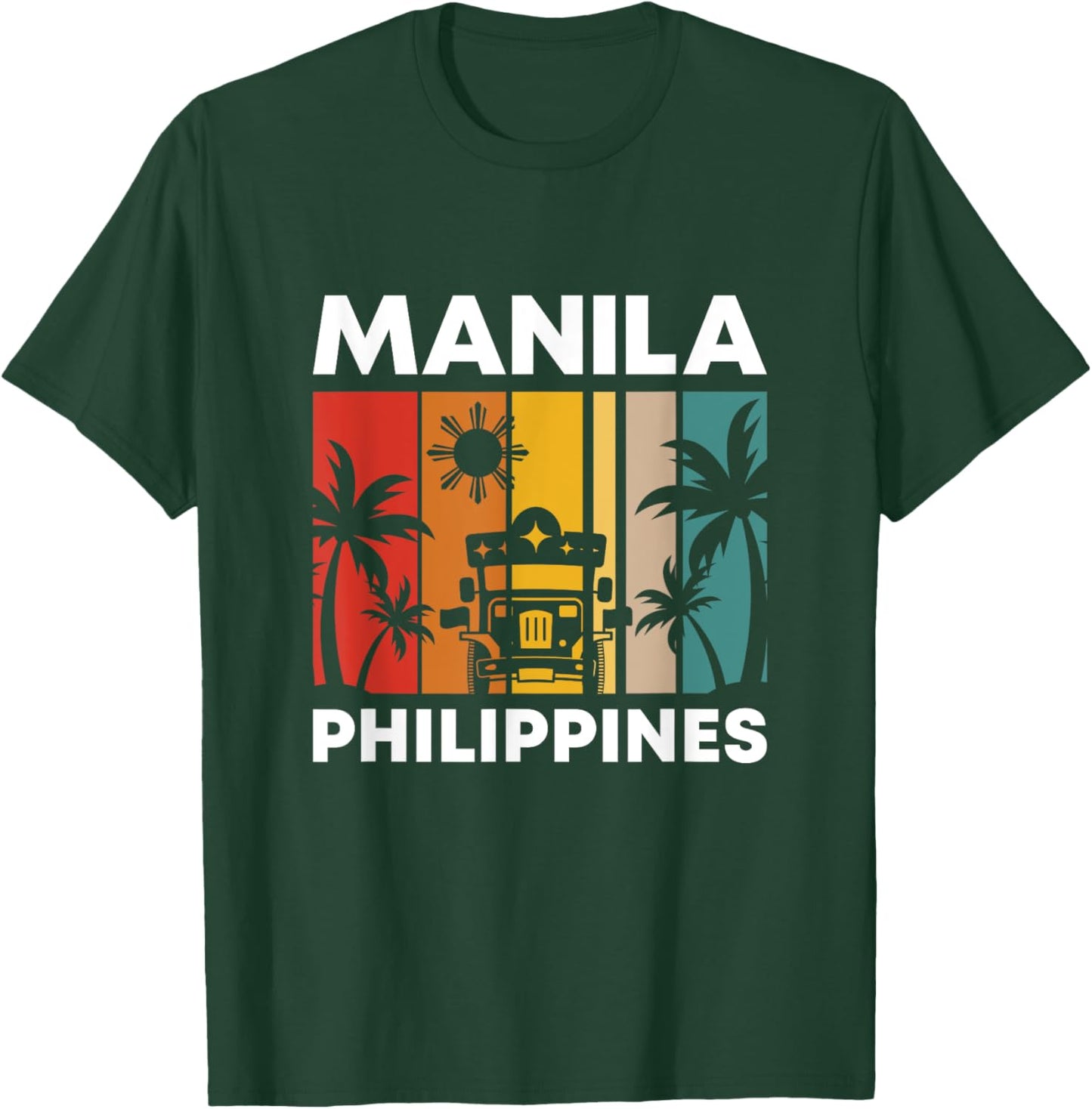 70s Retro Vintage Manila Philippines Filipino Filipina Pinoy T-Shirt - T-Shirt | Forest