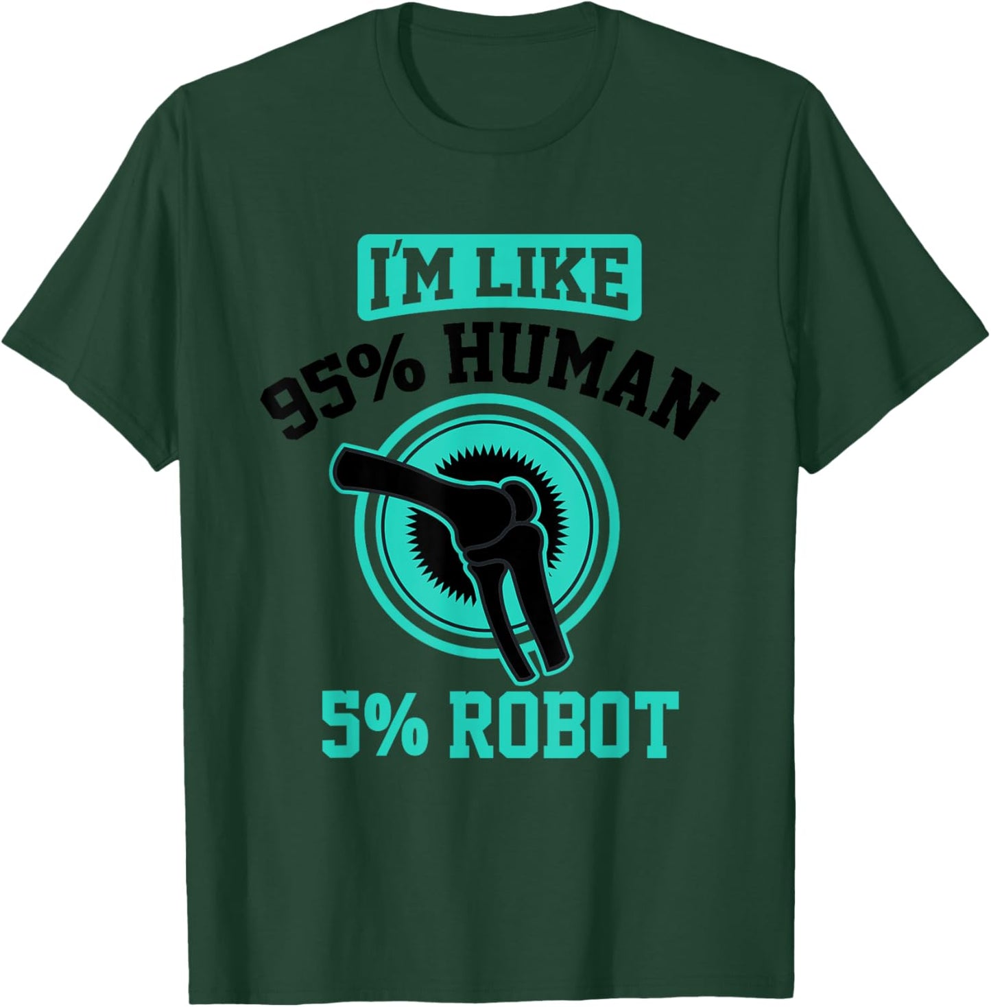 Funny Titanium Knee Replacement Bionic Surgery Get Well Gift T-Shirt - T-Shirt | Forest