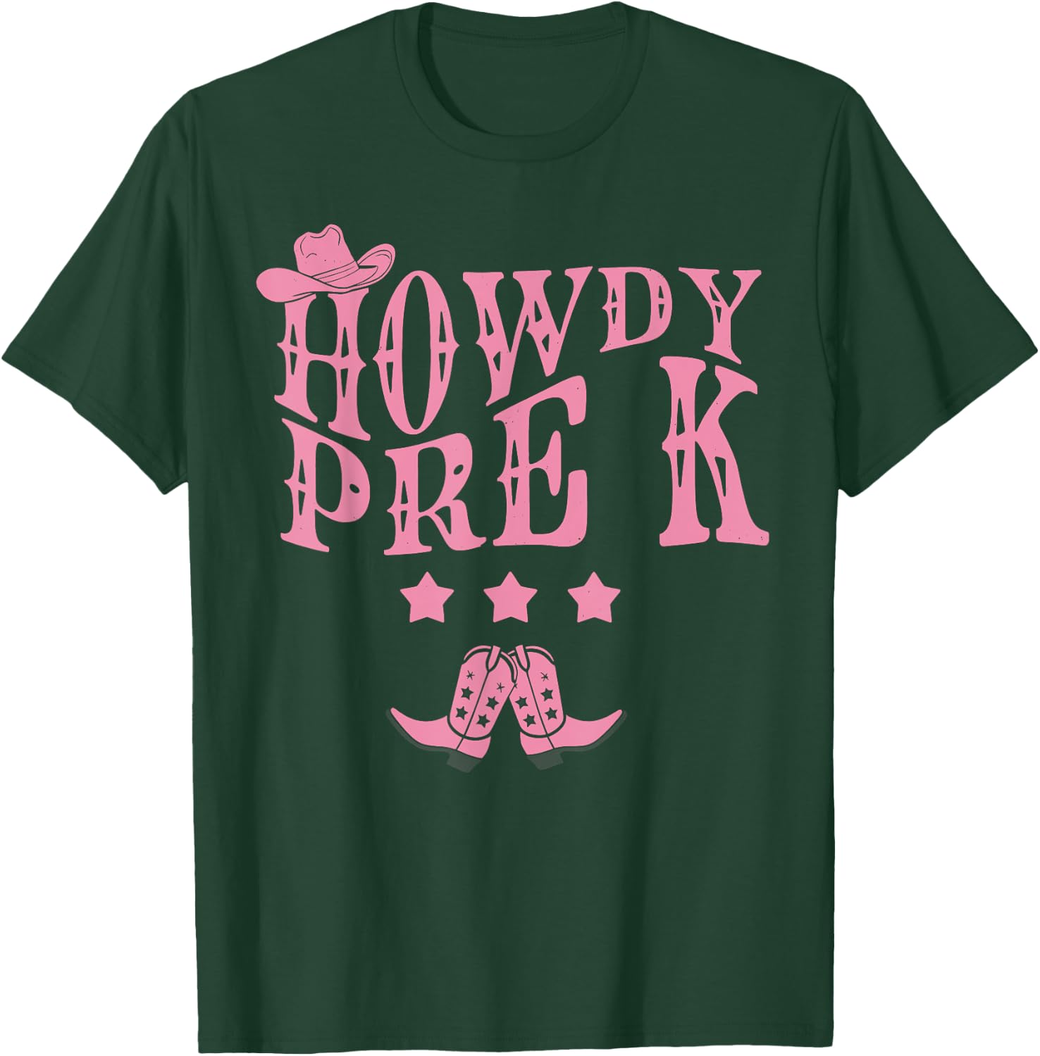 Howdy Pre-K Teacher Kids Parents Cowboy Cowgirl Boy Girl T-Shirt - T-Shirt | Forest