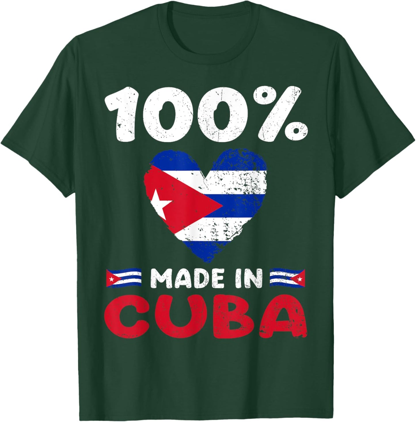 100 Percent Made In Cuba Cuban Boys Girls Kids T-Shirt - T-Shirt | Forest