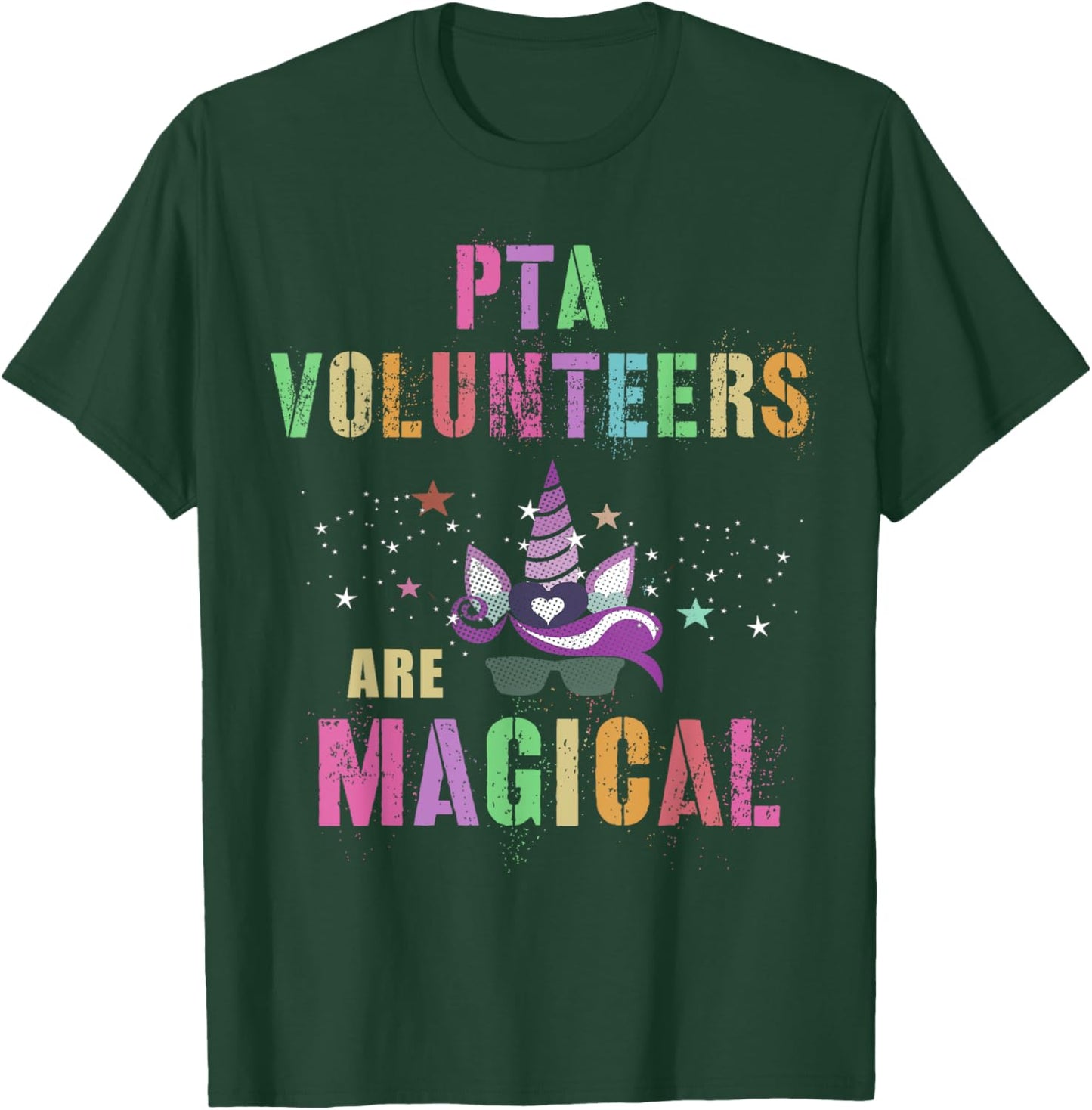 Funny PTA VOLUNTEERS ARE MAGICAL I'm Unicorn School Squad T-Shirt - T-Shirt | Forest