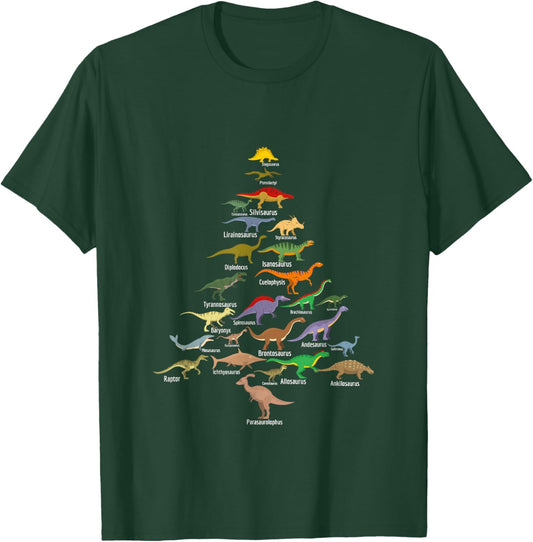 Dinosaur Christmas Tree Dino TRex Paleontologist Xmas Men T-Shirt - T-Shirt | Forest