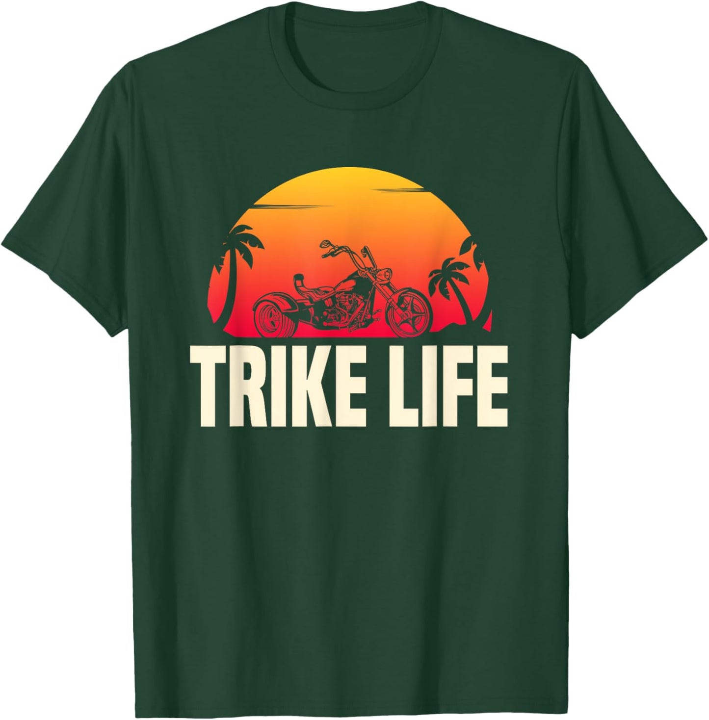 Cool Trike Life Motorcycle Lover Design Triker Biker T-Shirt - T-Shirt | Forest