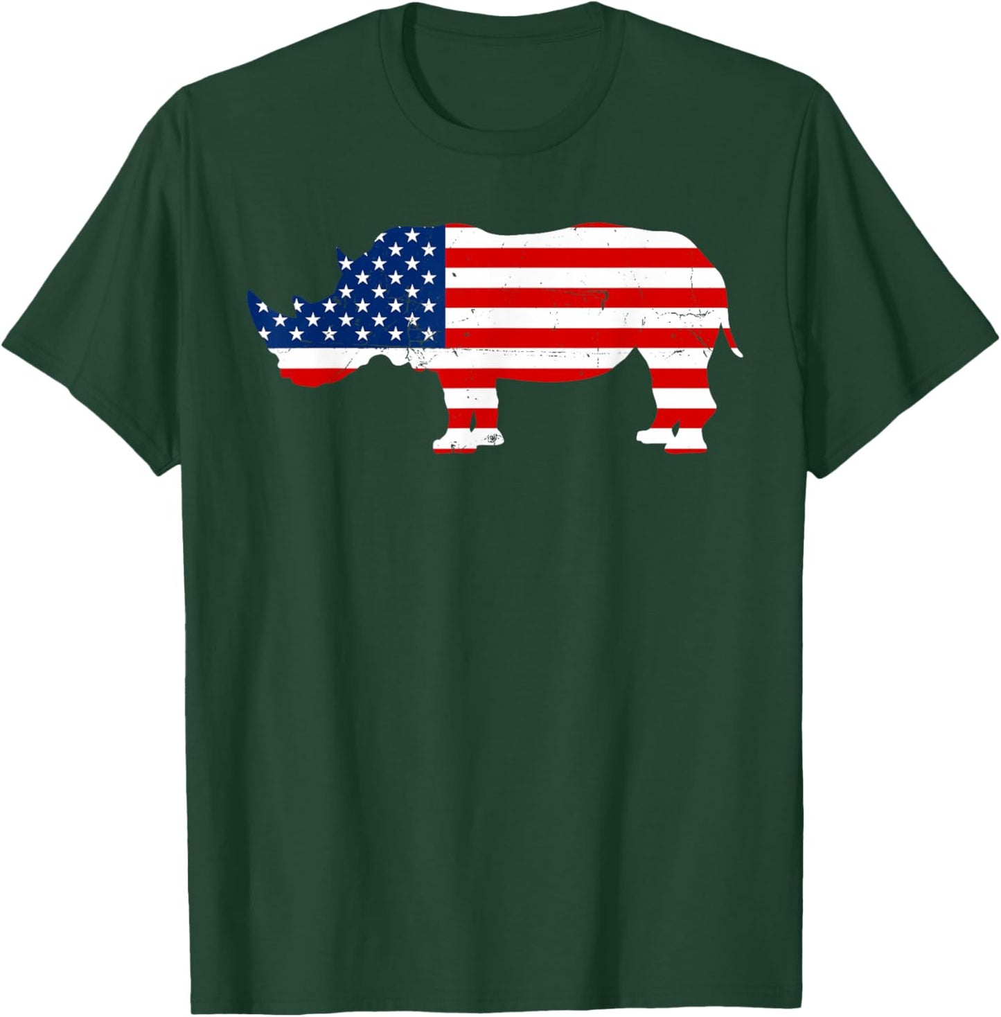 Rhino Lover Rhinoceros Horn Safari Wildlife Independence Day T-Shirt - T-Shirt | Forest