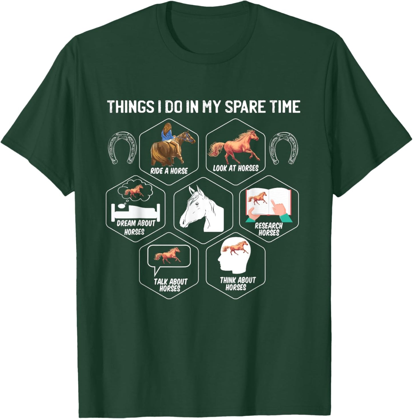 Horse Shirts Girls Things I Do In My Spare Time T-Shirt - T-Shirt | Forest