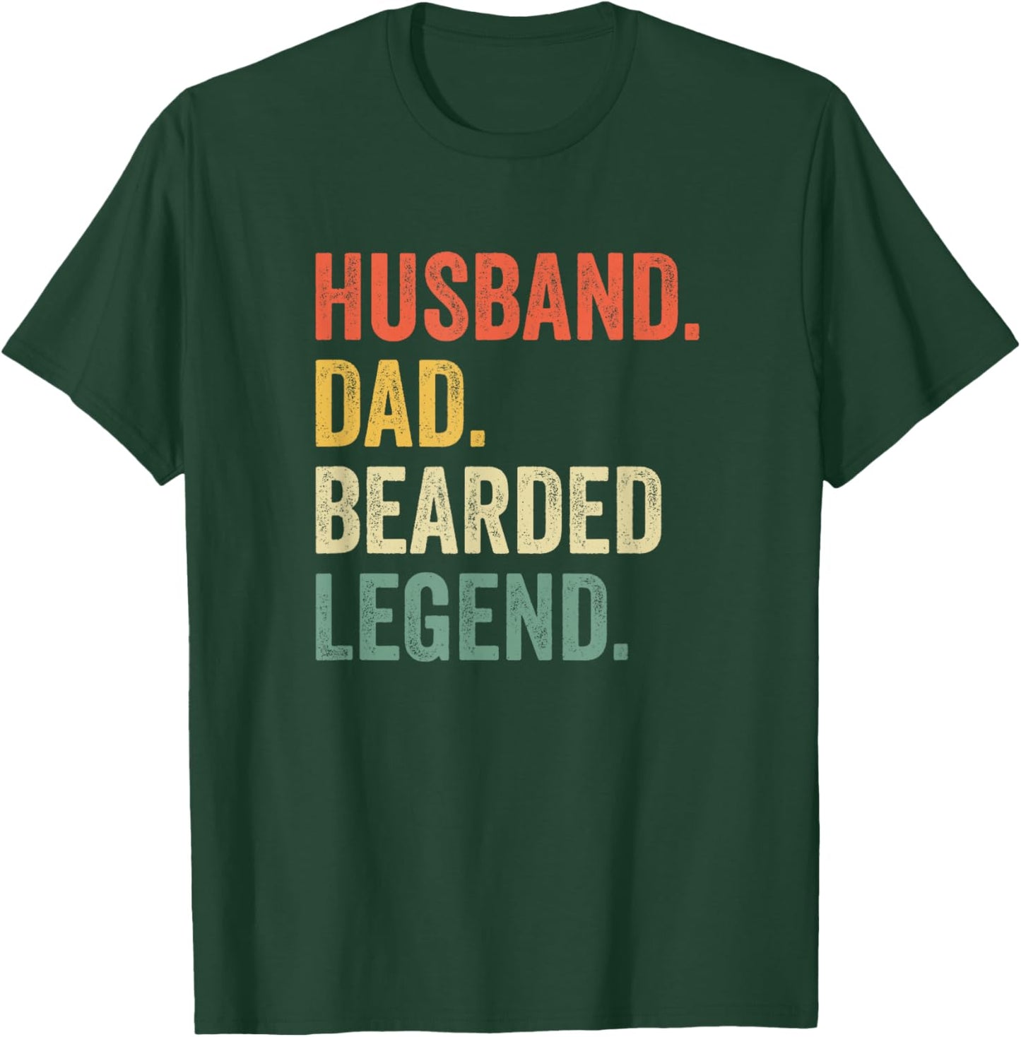 Funny Bearded Husband Dad Beard Legend Vintage T-Shirt - T-Shirt | Forest