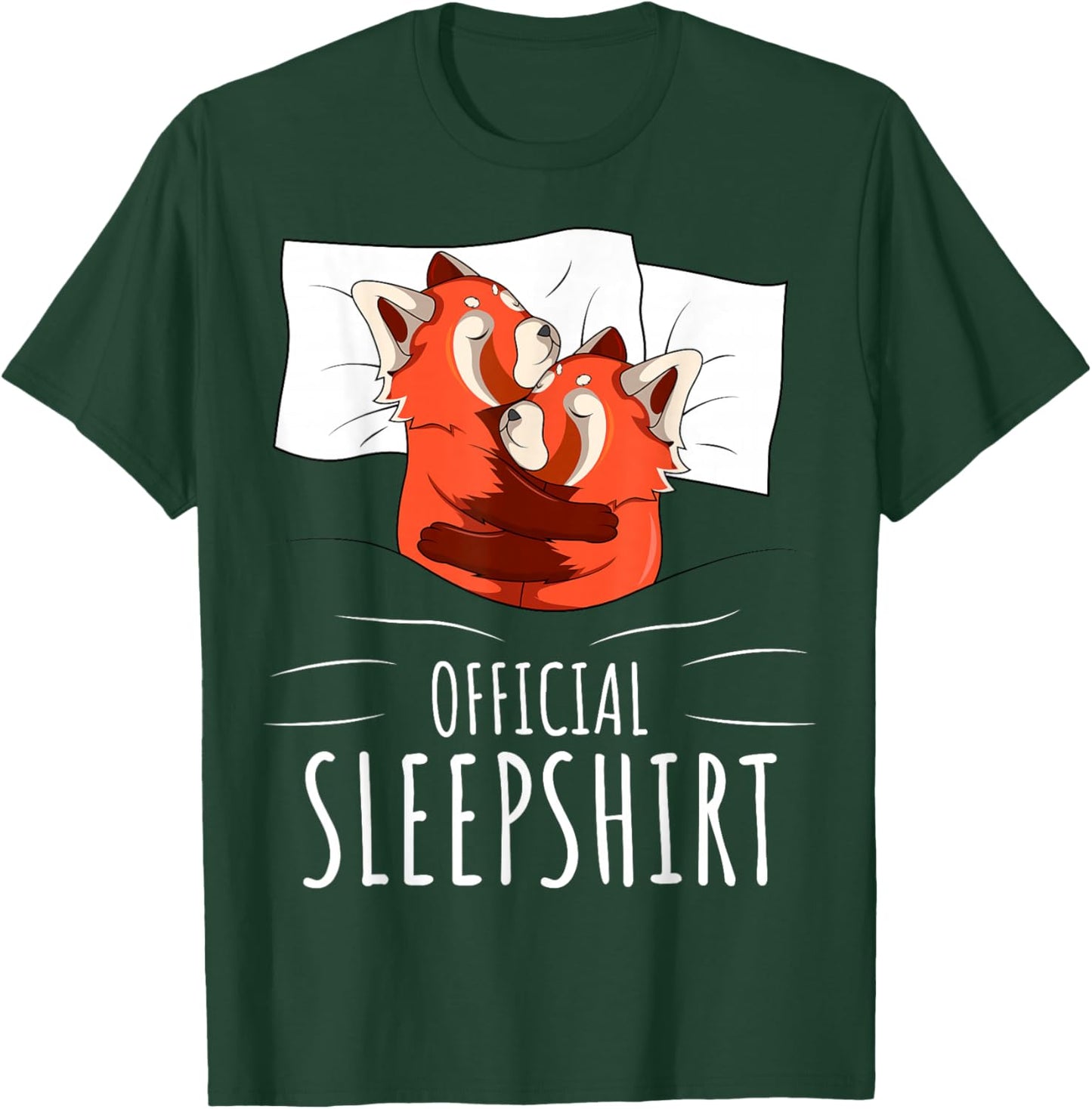 Official Panda Lover Sleep Shirt Red T-Shirt - T-Shirt | Forest