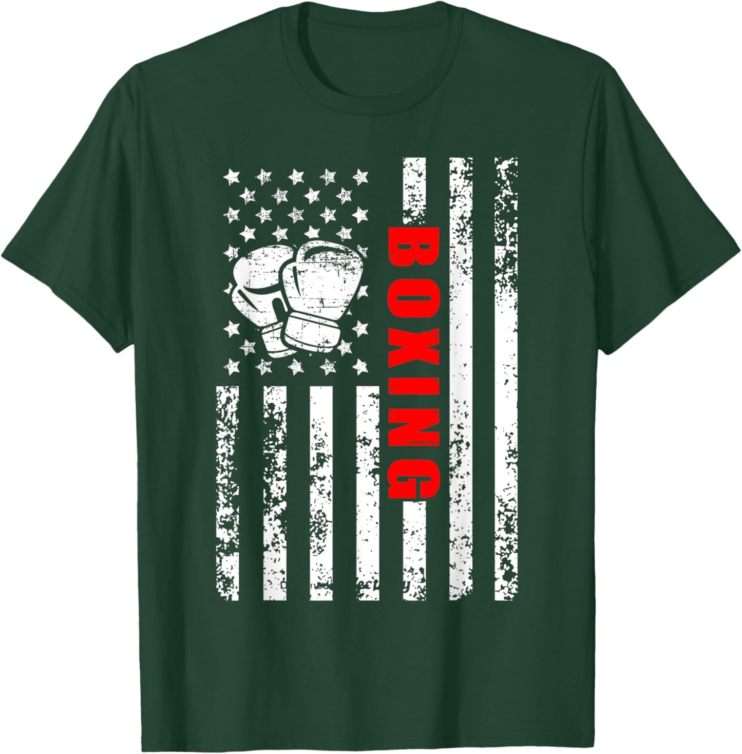 American Flag Boxing Patriotic Boxing T-Shirt - T-Shirt | Forest
