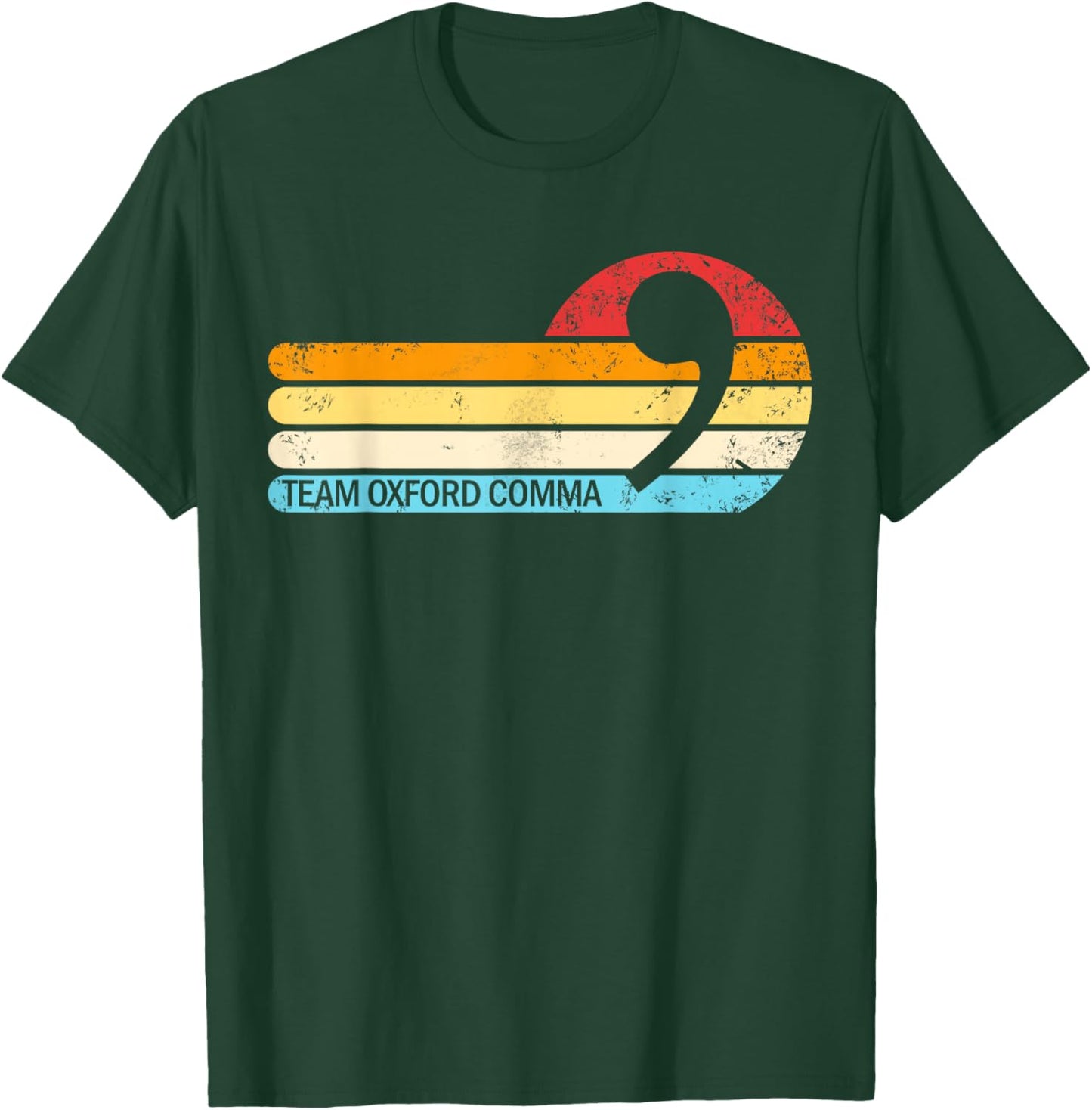Team Oxford Comma Retro Sunset Team Oxford Comma T-Shirt - T-Shirt | Forest
